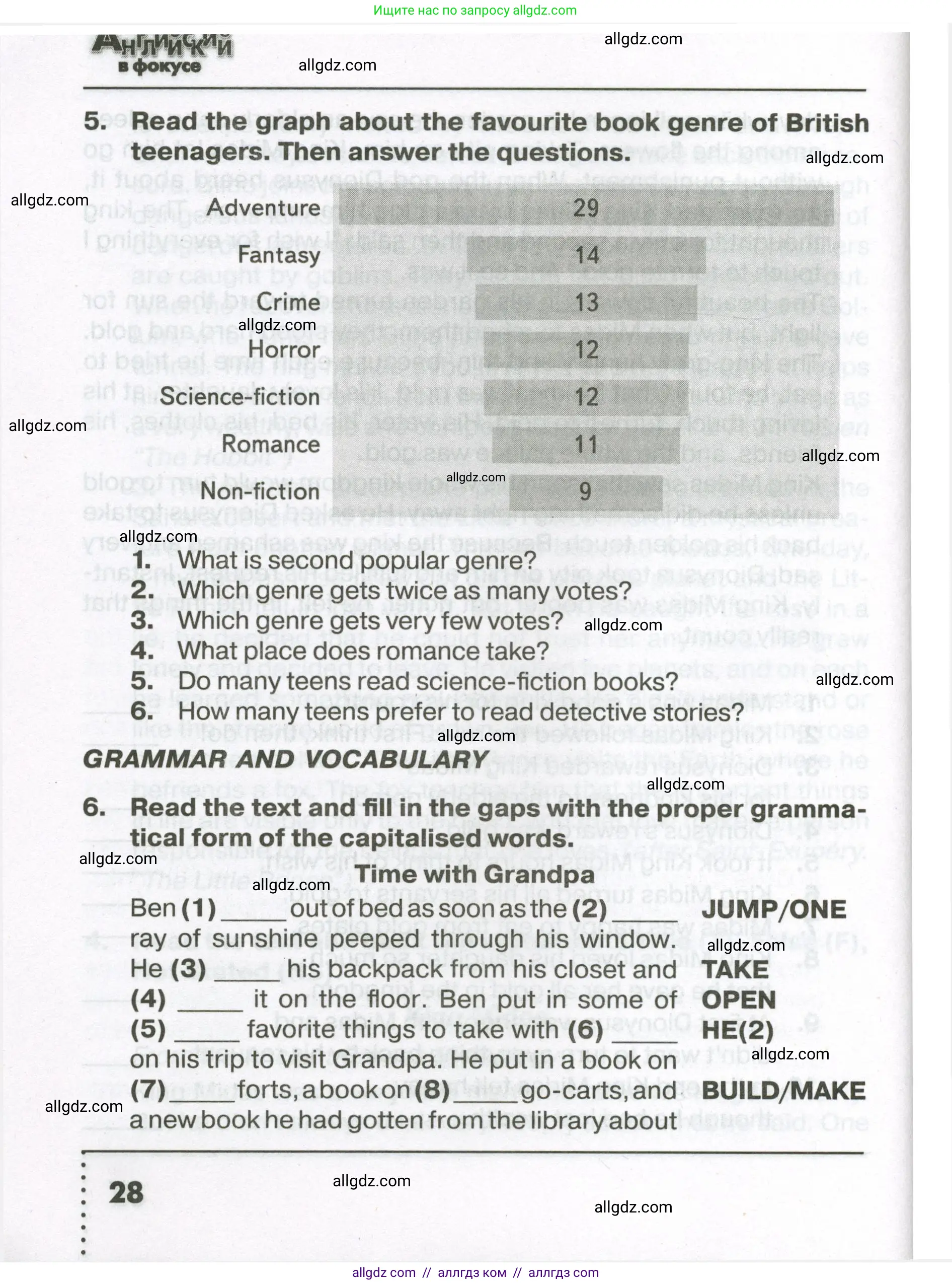 Английский язык (english), 7 класс Тренировочные упражнения в формате ОГЭ (ГИА), авторы: Ваулина Юлия Евгеньевна (Vaulina Julia), Подоляко Ольга Евгеньевна (Podolyako Olga), издательство Просвещение, Москва, 2023, оранжевого цвета, страница 28