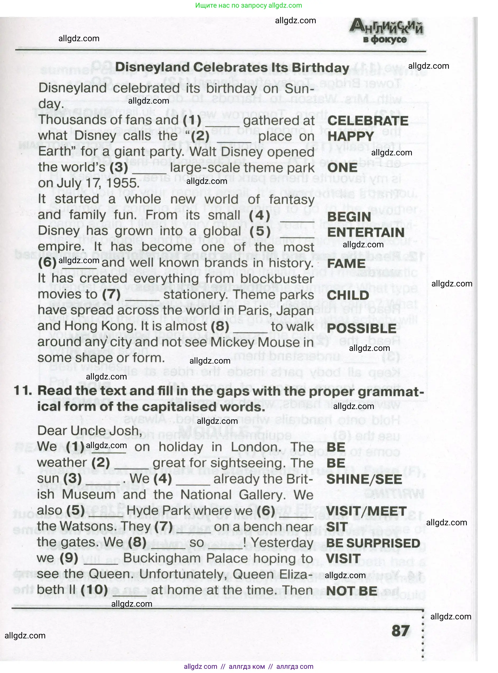 Английский язык (english), 7 класс Тренировочные упражнения в формате ОГЭ (ГИА), авторы: Ваулина Юлия Евгеньевна (Vaulina Julia), Подоляко Ольга Евгеньевна (Podolyako Olga), издательство Просвещение, Москва, 2023, оранжевого цвета, страница 87