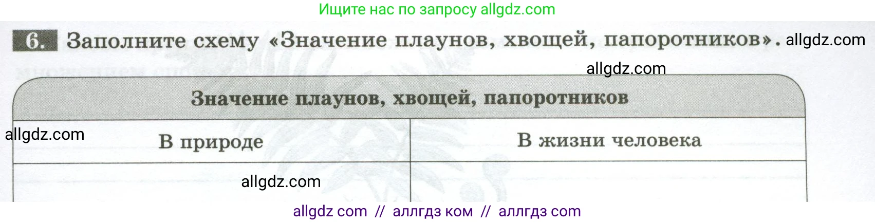 Биология, 7 класс рабочая тетрадь, авторы: Пасечник Владимир Васильевич, Суматохин Сергей Витальевич, Швецов Глеб Геннадьевич, Гапонюк Зоя Георгиевна, Косарькова Марина Викторовна, издательство Просвещение, Москва, 2023, бирюзового цвета, страница 25, номер 6, Условие