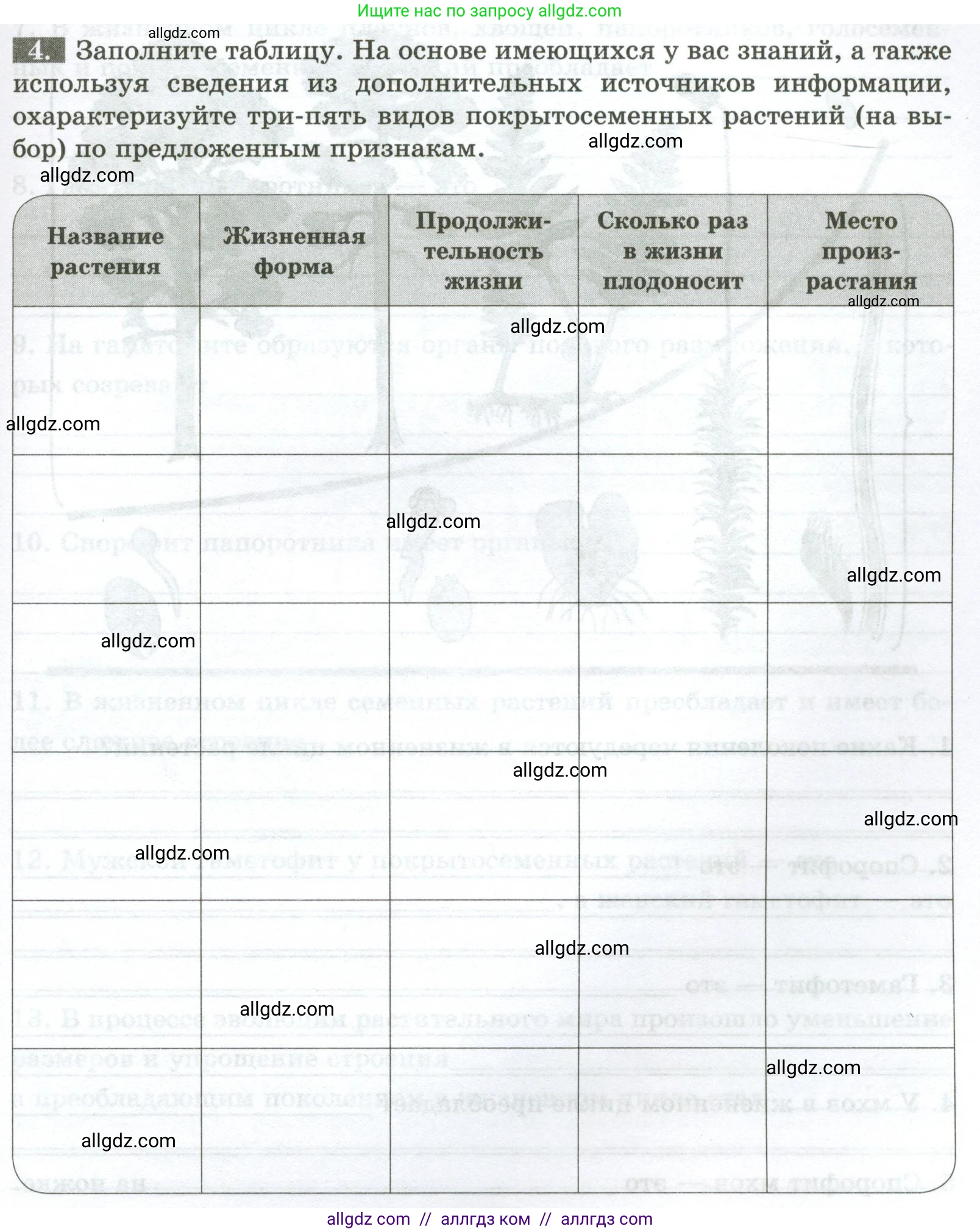 Биология, 7 класс рабочая тетрадь, авторы: Пасечник Владимир Васильевич, Суматохин Сергей Витальевич, Швецов Глеб Геннадьевич, Гапонюк Зоя Георгиевна, Косарькова Марина Викторовна, издательство Просвещение, Москва, 2023, бирюзового цвета, страница 33, номер 4, Условие