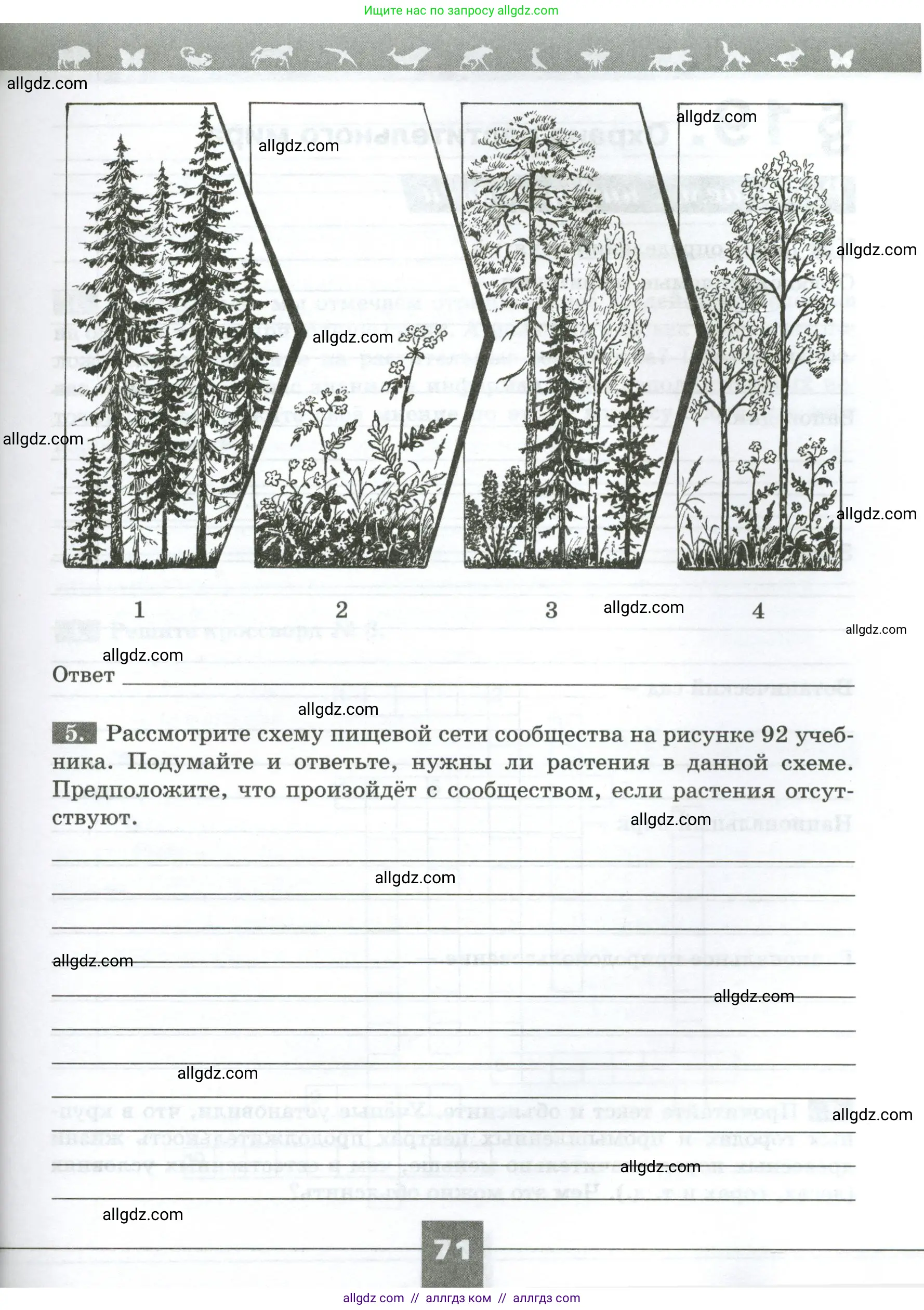 Биология, 7 класс рабочая тетрадь, авторы: Пасечник Владимир Васильевич, Суматохин Сергей Витальевич, Швецов Глеб Геннадьевич, Гапонюк Зоя Георгиевна, Косарькова Марина Викторовна, издательство Просвещение, Москва, 2023, бирюзового цвета, страница 71