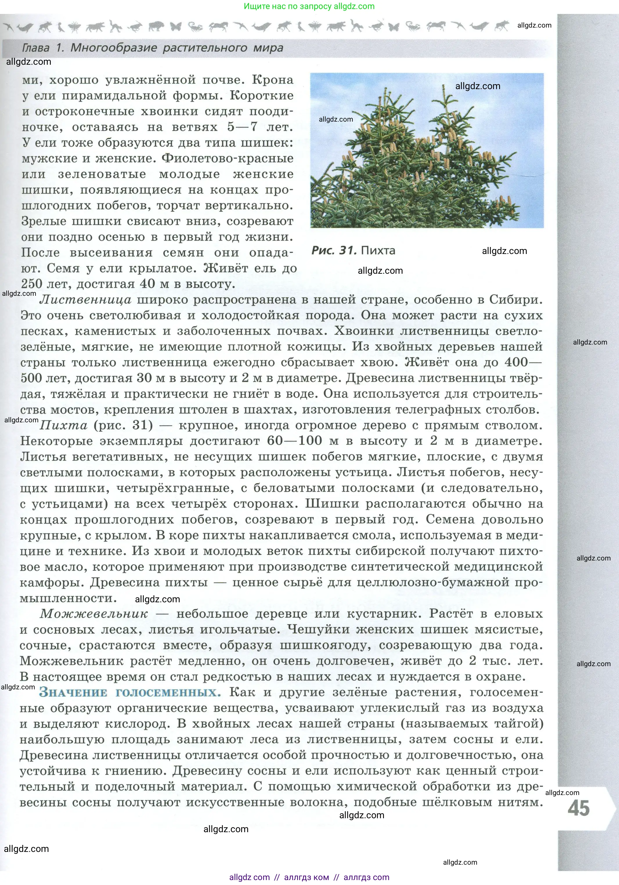 Биология, 7 класс Учебник, авторы: Пасечник Владимир Васильевич, Суматохин Сергей Витальевич, Гапонюк Зоя Георгиевна, Швецов Глеб Геннадьевич, издательство Просвещение, Москва, 2023, бирюзового цвета, страница 45