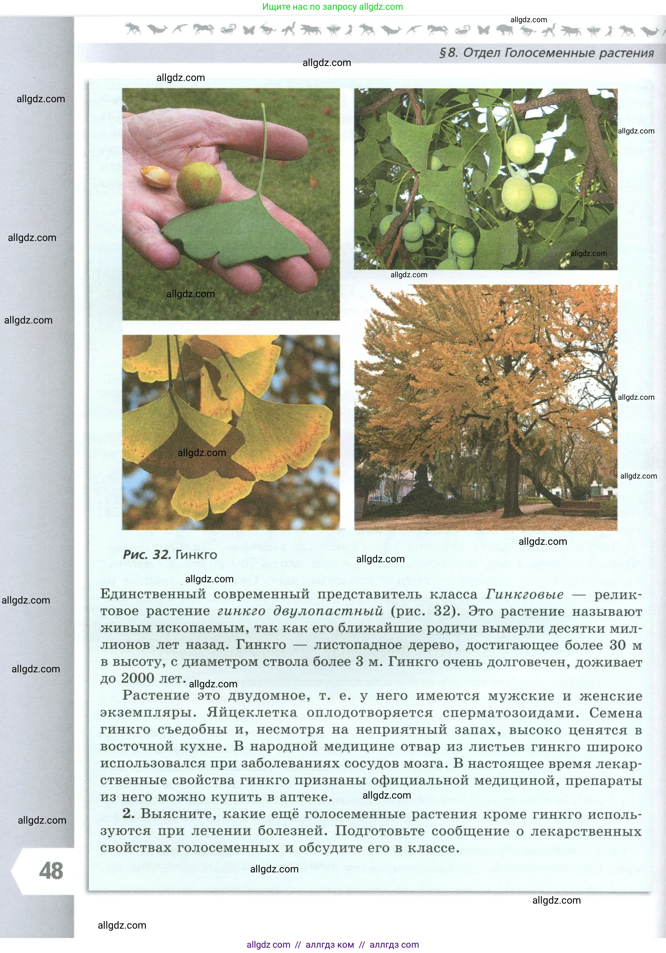 Биология, 7 класс Учебник, авторы: Пасечник Владимир Васильевич, Суматохин Сергей Витальевич, Гапонюк Зоя Георгиевна, Швецов Глеб Геннадьевич, издательство Просвещение, Москва, 2023, бирюзового цвета, страница 48