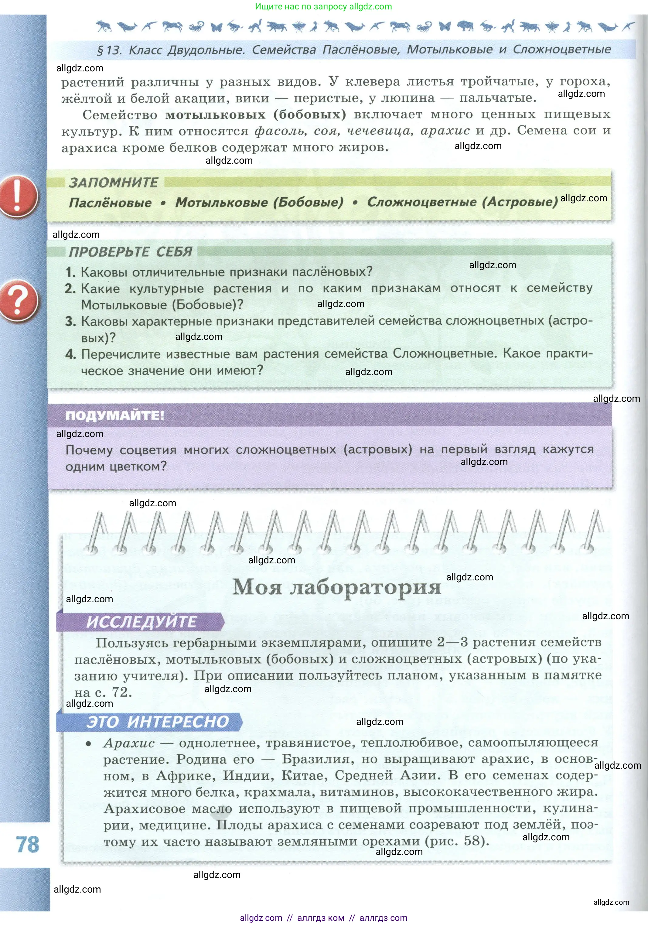 Биология, 7 класс Учебник, авторы: Пасечник Владимир Васильевич, Суматохин Сергей Витальевич, Гапонюк Зоя Георгиевна, Швецов Глеб Геннадьевич, издательство Просвещение, Москва, 2023, бирюзового цвета, страница 78