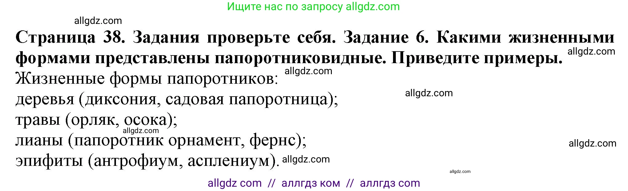 Биология, 7 класс Учебник, авторы: Пасечник Владимир Васильевич, Суматохин Сергей Витальевич, Гапонюк Зоя Георгиевна, Швецов Глеб Геннадьевич, издательство Просвещение, Москва, 2023, бирюзового цвета, страница 38, номер 6, Решение 1