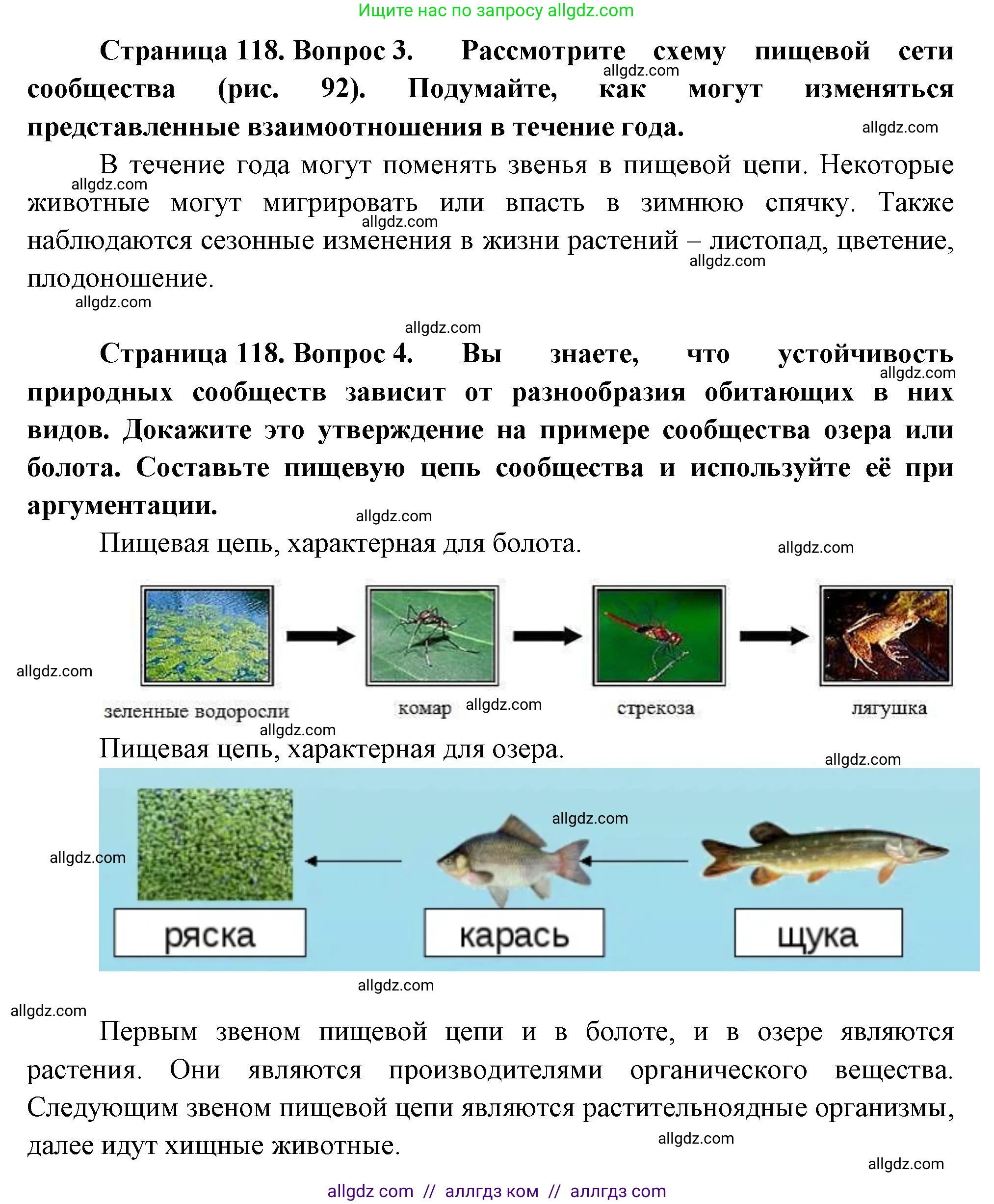 Биология, 7 класс Учебник, авторы: Пасечник Владимир Васильевич, Суматохин Сергей Витальевич, Гапонюк Зоя Георгиевна, Швецов Глеб Геннадьевич, издательство Просвещение, Москва, 2023, бирюзового цвета, страница 118, Решение 1 (продолжение 6)
