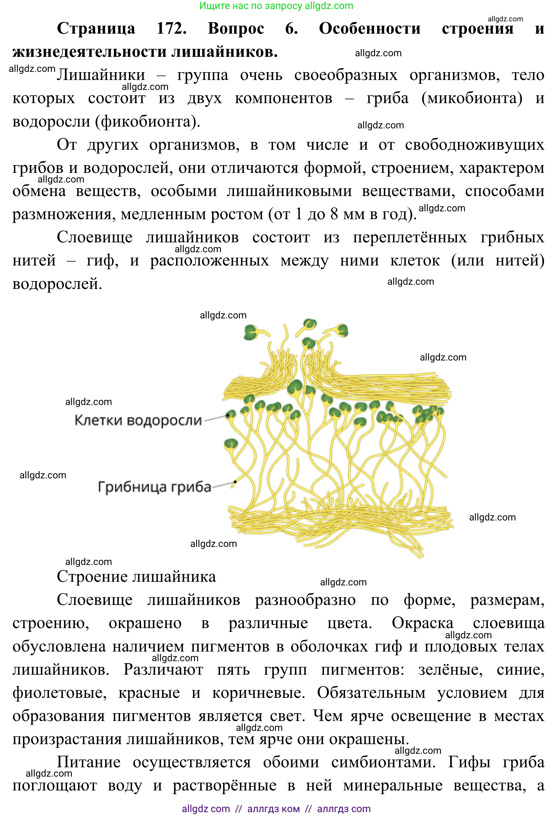 Биология, 7 класс Учебник, авторы: Пасечник Владимир Васильевич, Суматохин Сергей Витальевич, Гапонюк Зоя Георгиевна, Швецов Глеб Геннадьевич, издательство Просвещение, Москва, 2023, бирюзового цвета, страница 172, номер 6, Решение 1