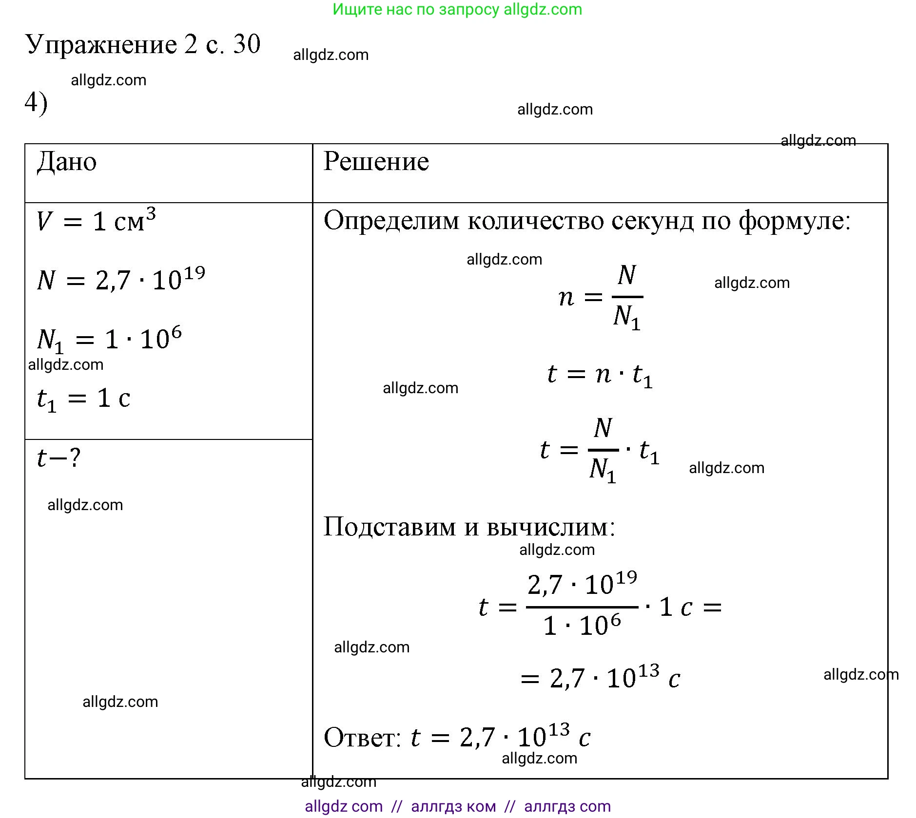 Физика, 7 класс Учебник, авторы: Пёрышкин И М, Иванов Александр Иванович, издательство Просвещение, Москва, 2023, белого цвета, страница 30, номер 4, Решение
