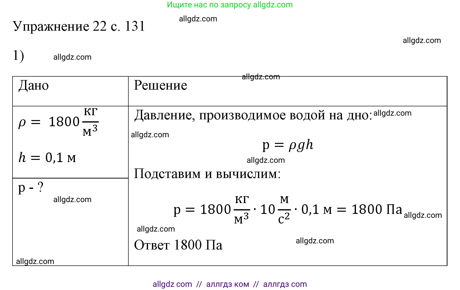 Физика, 7 класс Учебник, авторы: Пёрышкин И М, Иванов Александр Иванович, издательство Просвещение, Москва, 2023, белого цвета, страница 131, номер 1, Решение