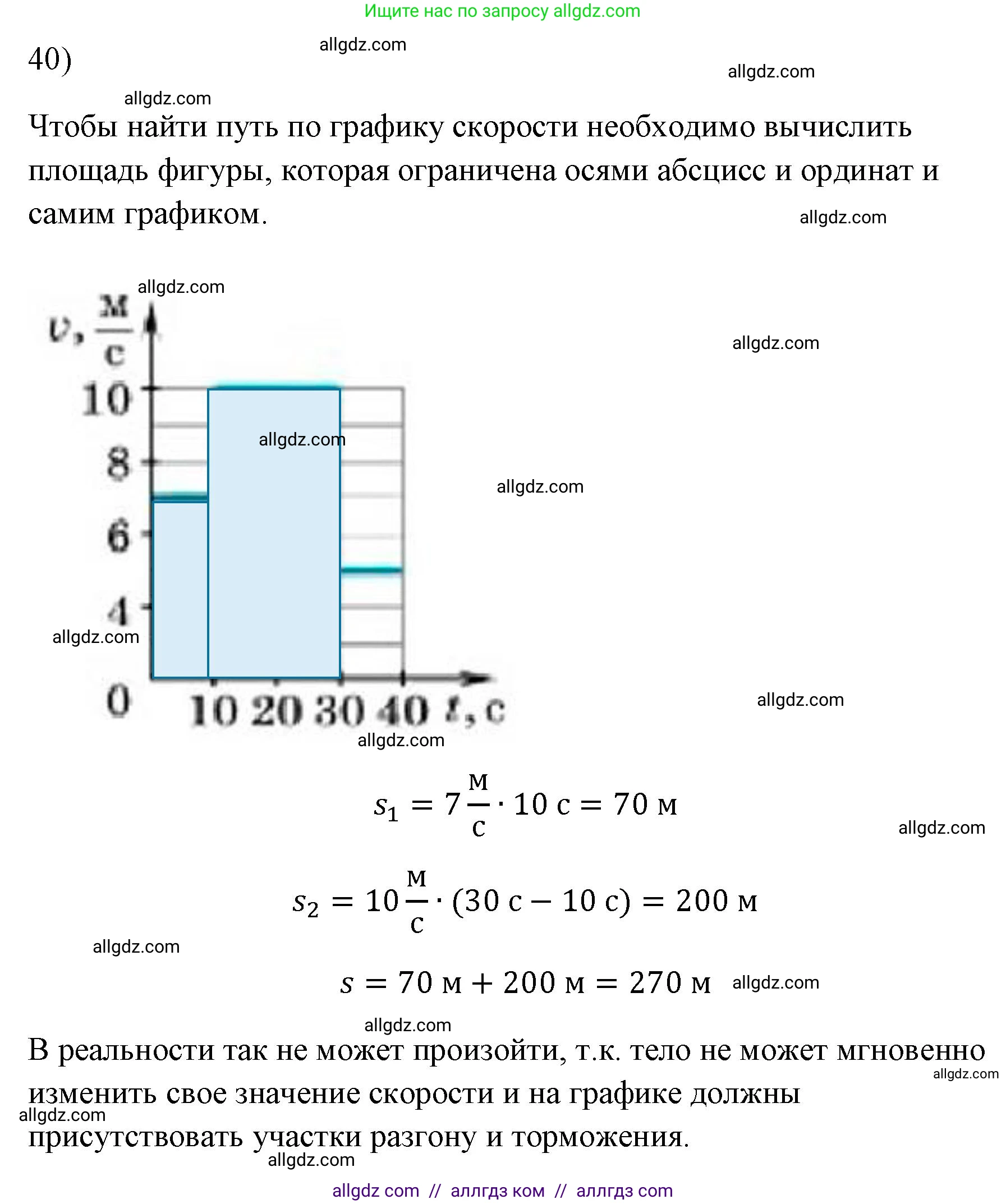 Физика, 7 класс Учебник, авторы: Пёрышкин И М, Иванов Александр Иванович, издательство Просвещение, Москва, 2023, белого цвета, страница 226, номер 40, Решение
