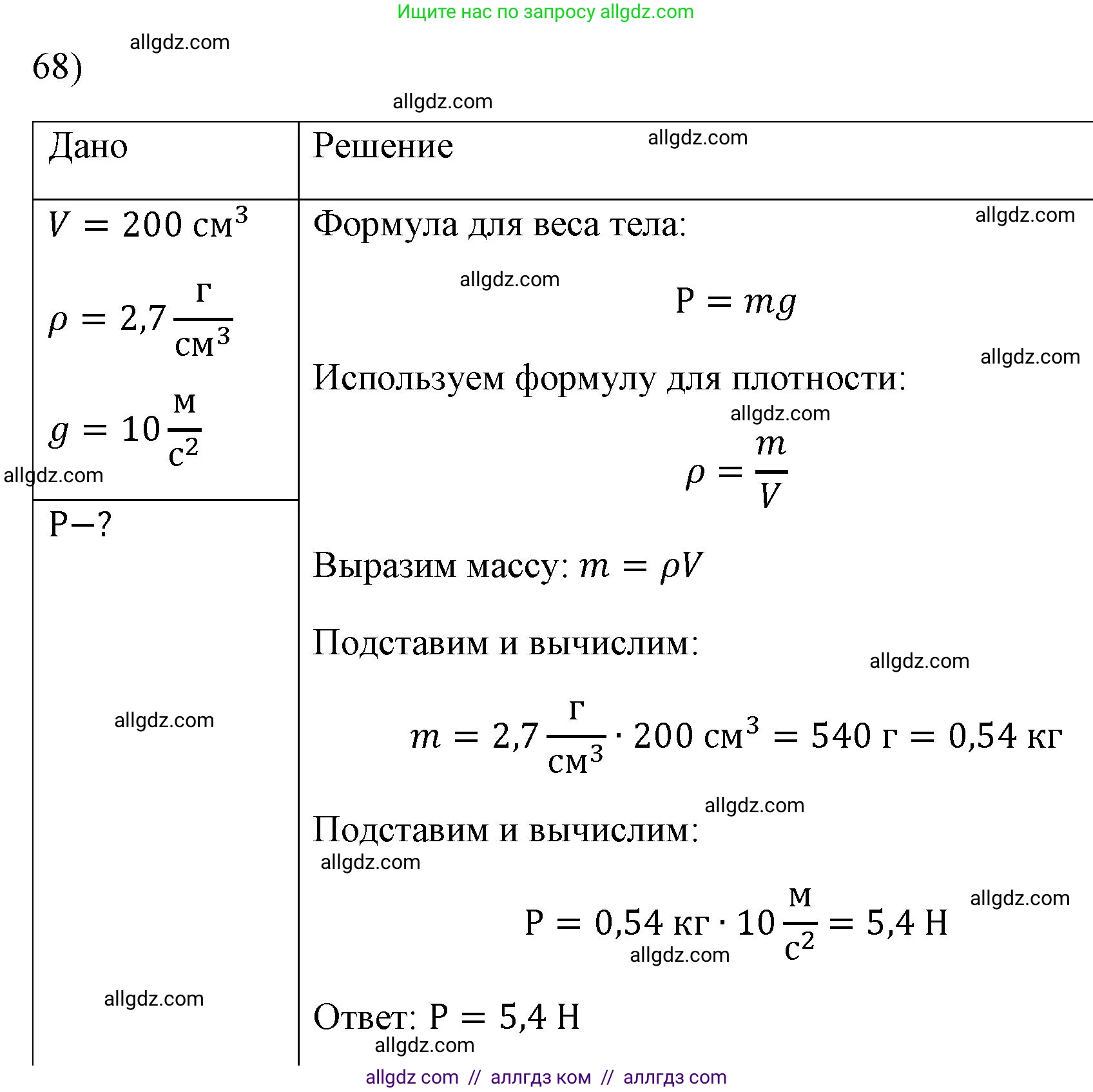 Физика, 7 класс Учебник, авторы: Пёрышкин И М, Иванов Александр Иванович, издательство Просвещение, Москва, 2023, белого цвета, страница 228, номер 68, Решение
