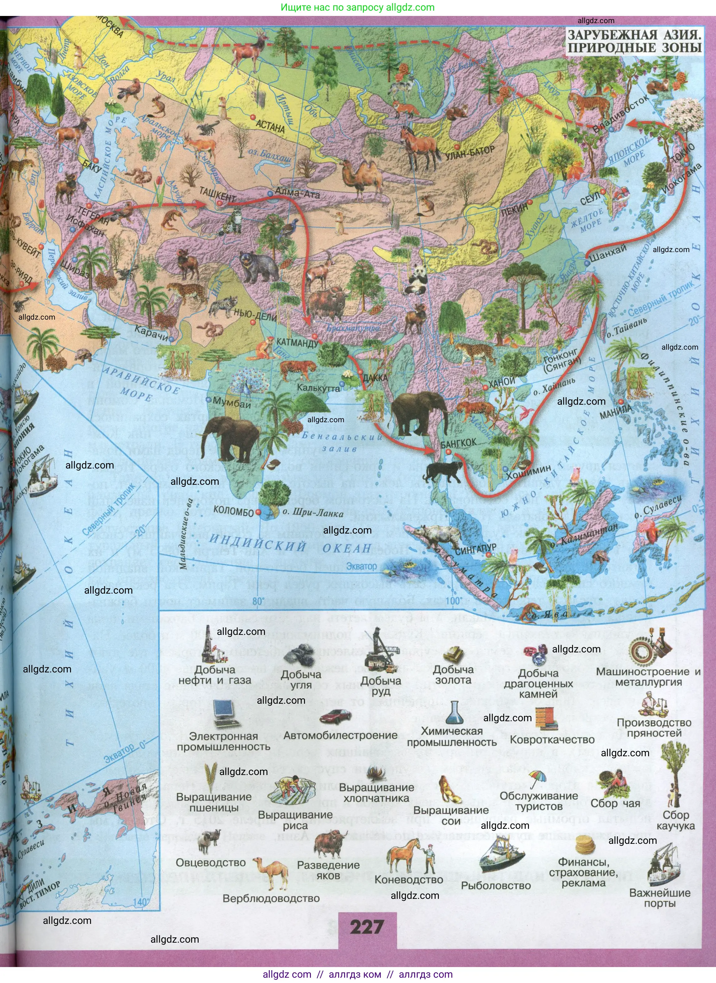 География, 7 класс Учебник, авторы: Алексеев Александр Иванович, Николина Вера Викторовна, Липкина Елена Карловна, Болысов Сергей Иванович, Ачкасова Татьяна Анатольевна, Кузнецова Галина Юрьевна, издательство Просвещение, Москва, 2023, жёлтого цвета, страница 227