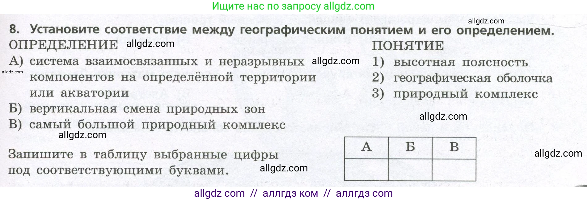 География, 7 класс Проверочные работы, авторы: Бондарева Мария Владимировна, Шидловский Игорь Михайлович, издательство Просвещение, Москва, 2023, жёлтого цвета, страница 23, номер 8, Условие
