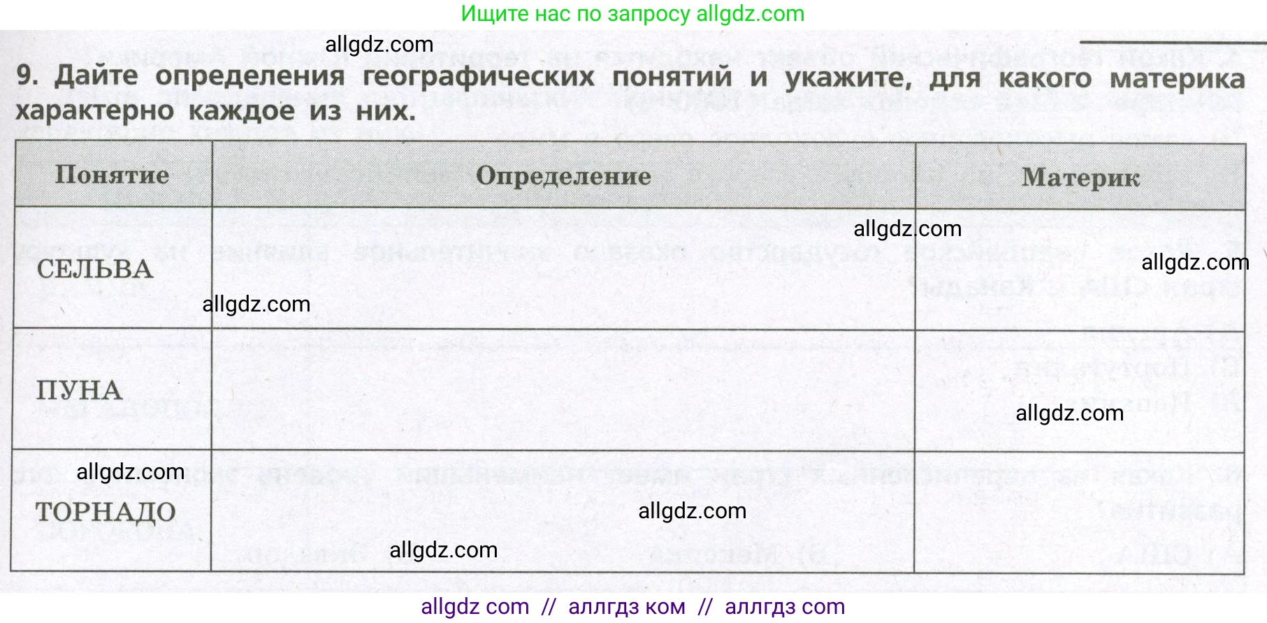 География, 7 класс Проверочные работы, авторы: Бондарева Мария Владимировна, Шидловский Игорь Михайлович, издательство Просвещение, Москва, 2023, жёлтого цвета, страница 33, номер 9, Условие