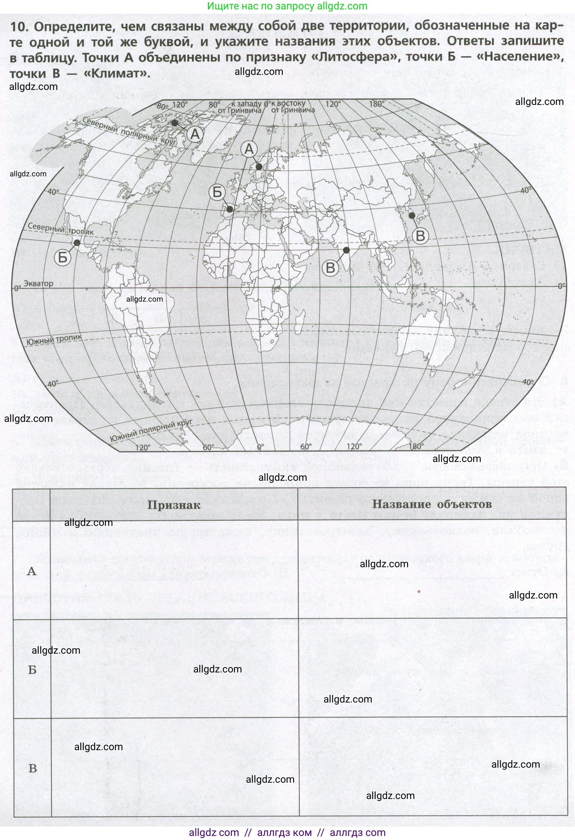 География, 7 класс Проверочные работы, авторы: Бондарева Мария Владимировна, Шидловский Игорь Михайлович, издательство Просвещение, Москва, 2023, жёлтого цвета, страница 44, номер 10, Условие