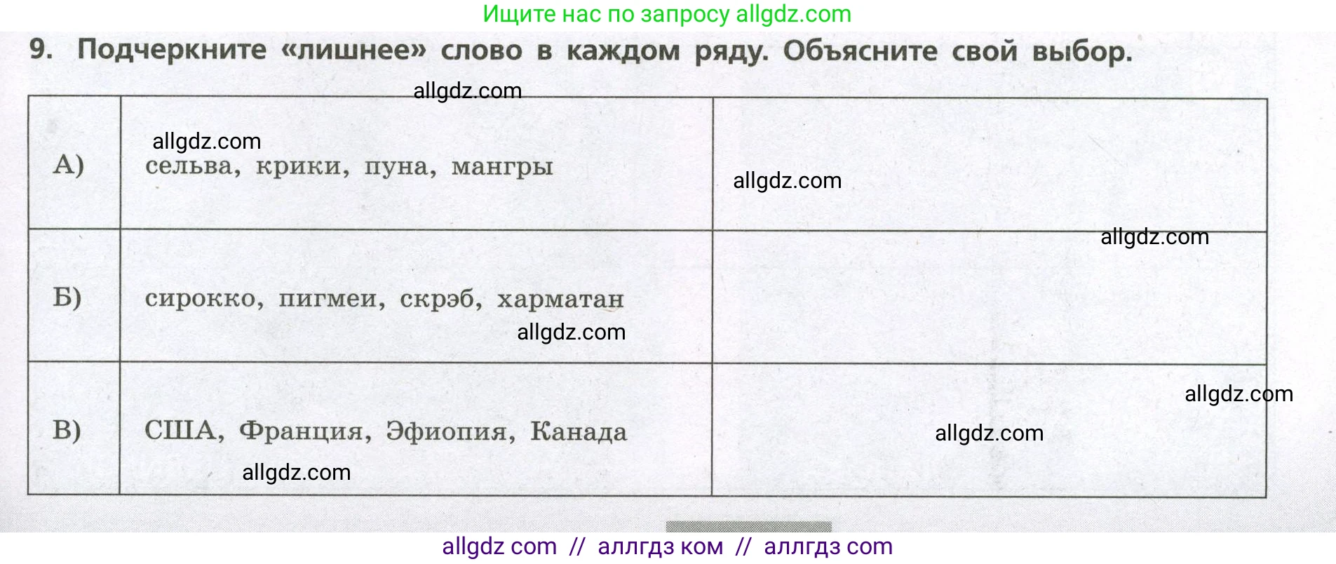 География, 7 класс Проверочные работы, авторы: Бондарева Мария Владимировна, Шидловский Игорь Михайлович, издательство Просвещение, Москва, 2023, жёлтого цвета, страница 43, номер 9, Условие