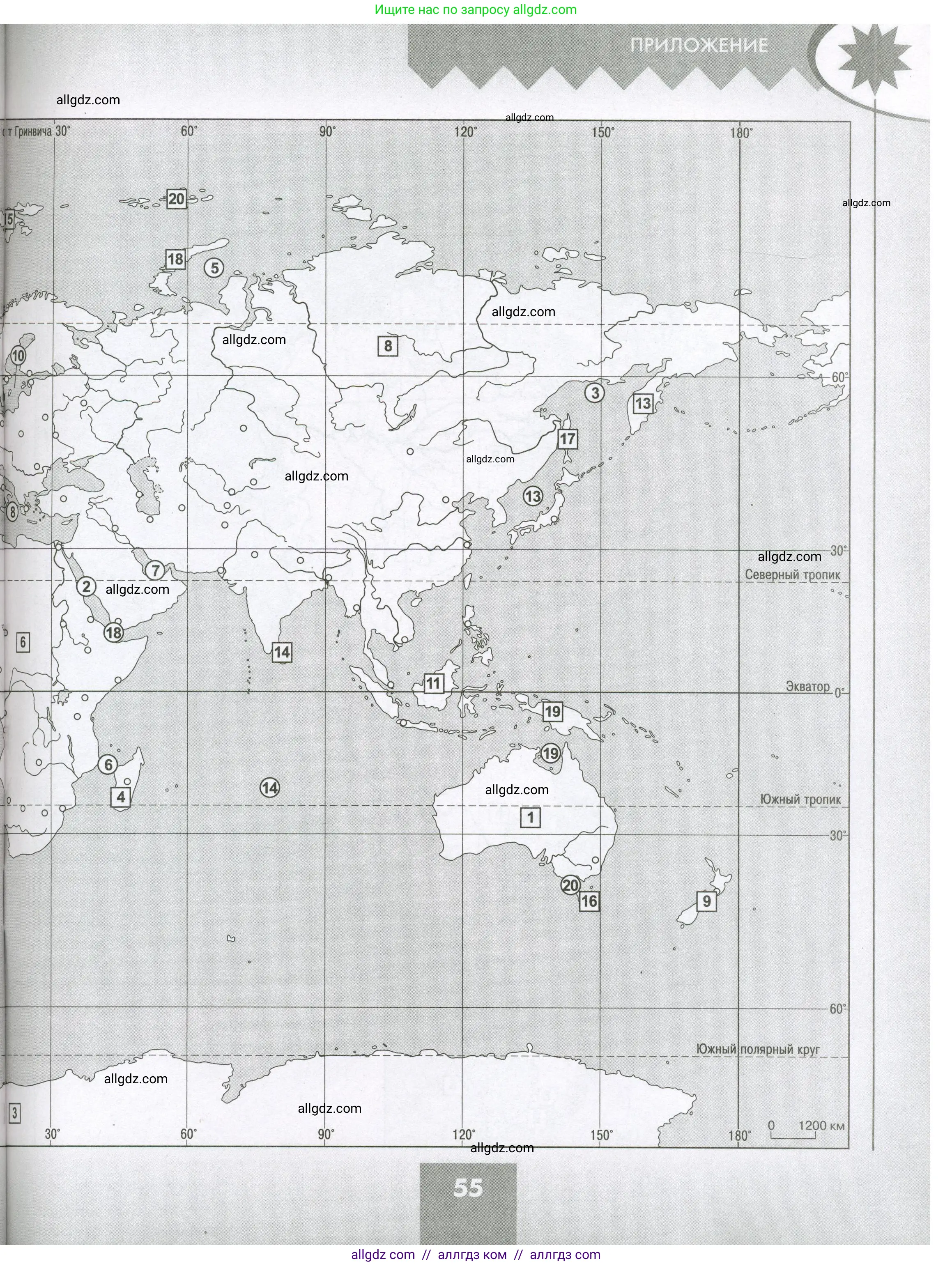 География, 7 класс Проверочные работы, авторы: Бондарева Мария Владимировна, Шидловский Игорь Михайлович, издательство Просвещение, Москва, 2023, жёлтого цвета, страница 55