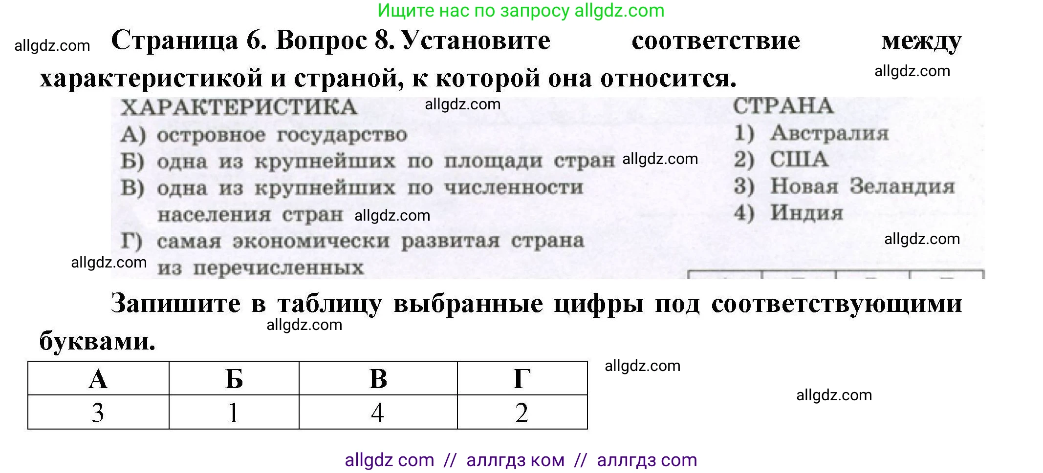 География, 7 класс Проверочные работы, авторы: Бондарева Мария Владимировна, Шидловский Игорь Михайлович, издательство Просвещение, Москва, 2023, жёлтого цвета, страница 6, номер 8, Решение