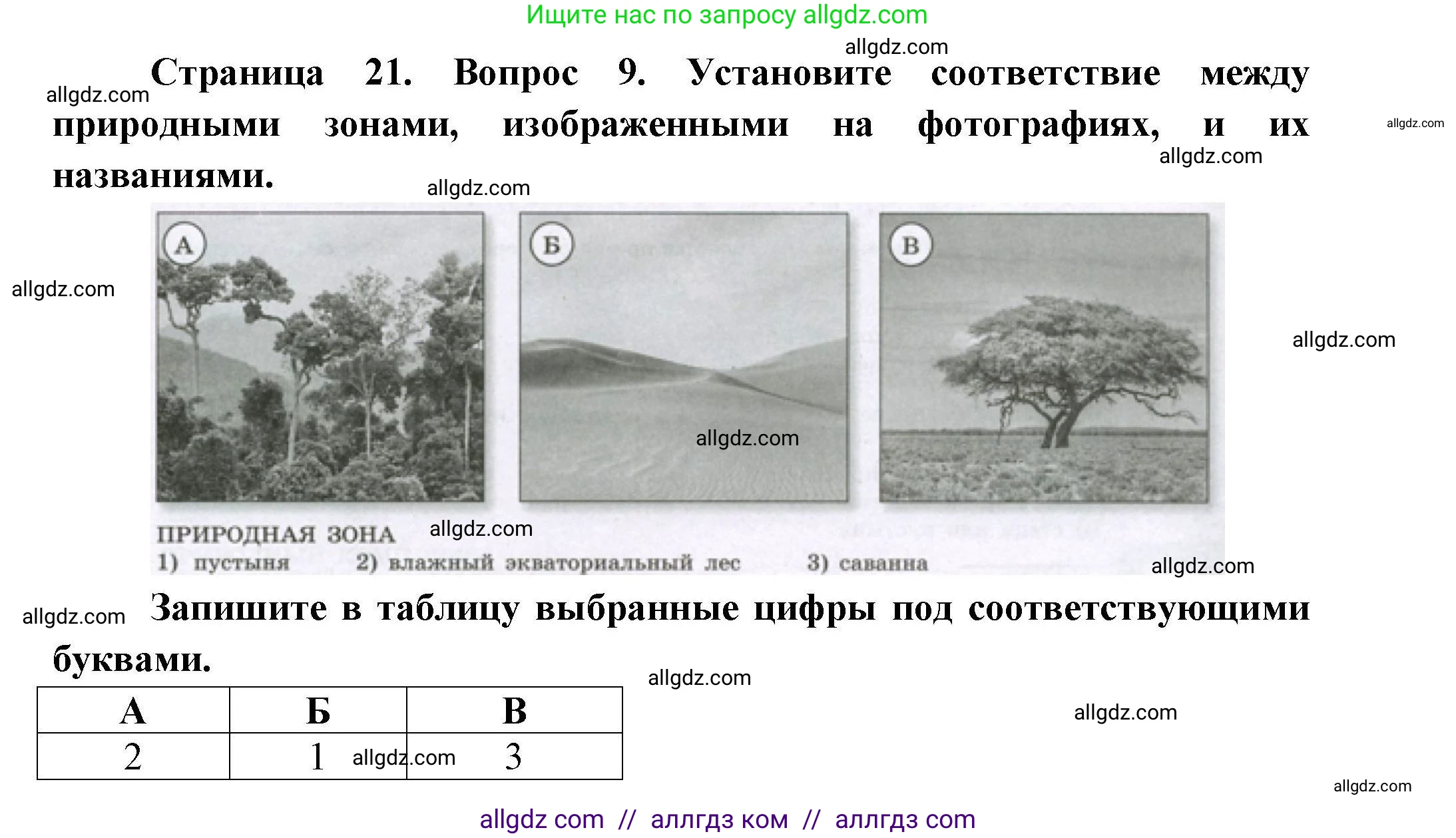 География, 7 класс Проверочные работы, авторы: Бондарева Мария Владимировна, Шидловский Игорь Михайлович, издательство Просвещение, Москва, 2023, жёлтого цвета, страница 21, номер 9, Решение