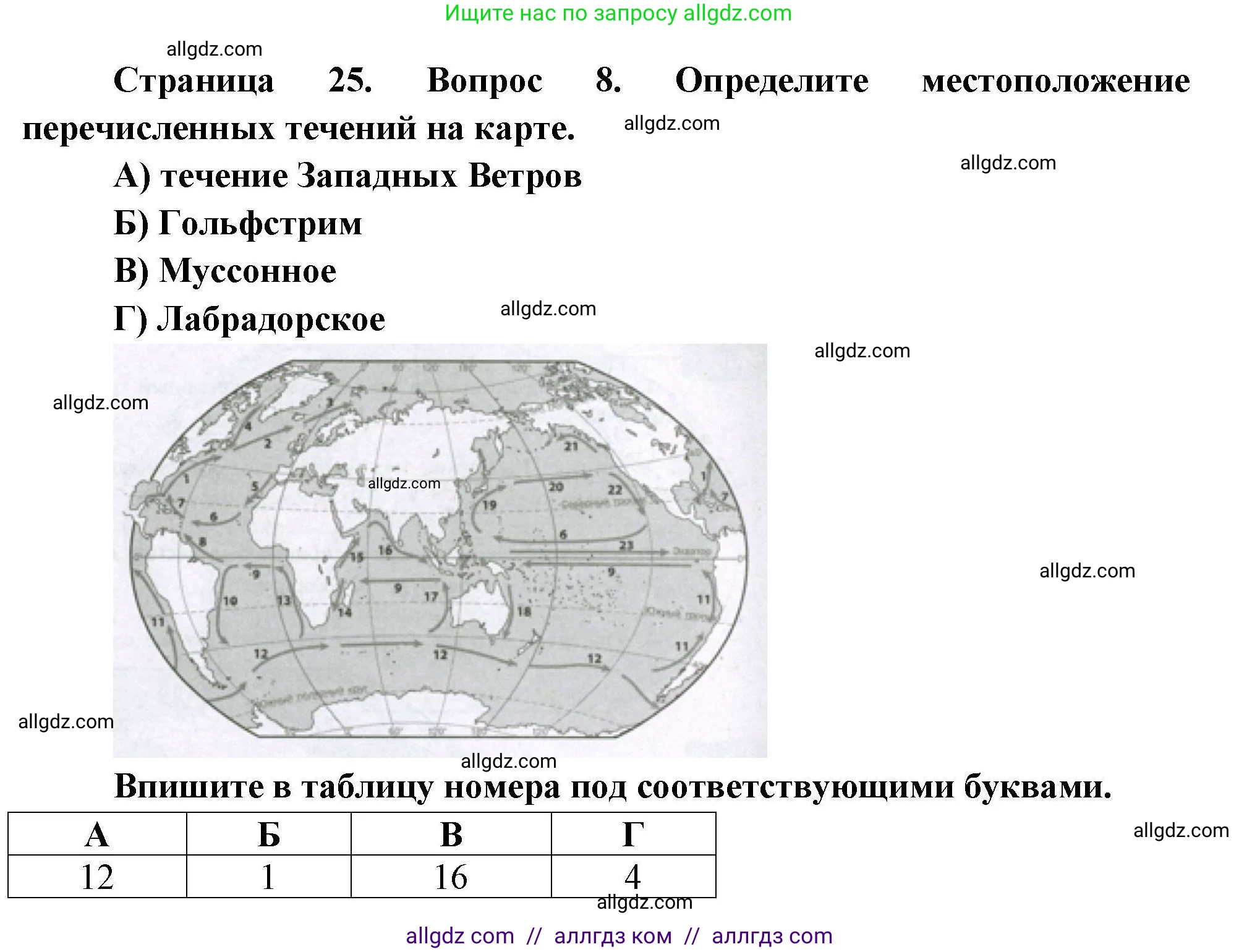 География, 7 класс Проверочные работы, авторы: Бондарева Мария Владимировна, Шидловский Игорь Михайлович, издательство Просвещение, Москва, 2023, жёлтого цвета, страница 25, номер 8, Решение