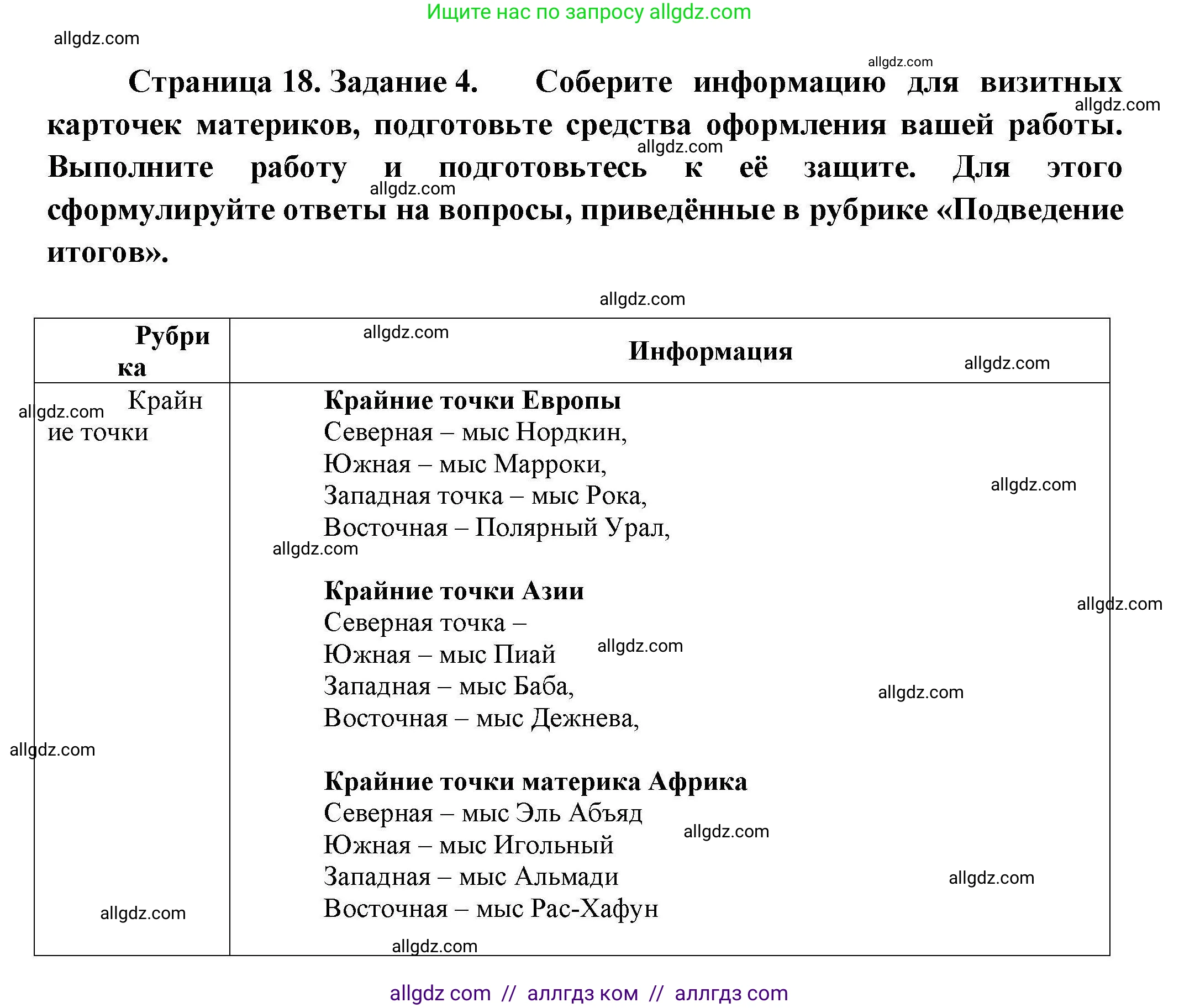 География, 7 класс Практические работы, автор: Дубинина Софья Петровна, издательство Просвещение, Москва, 2023, жёлтого цвета, страница 18, номер 4, Решение