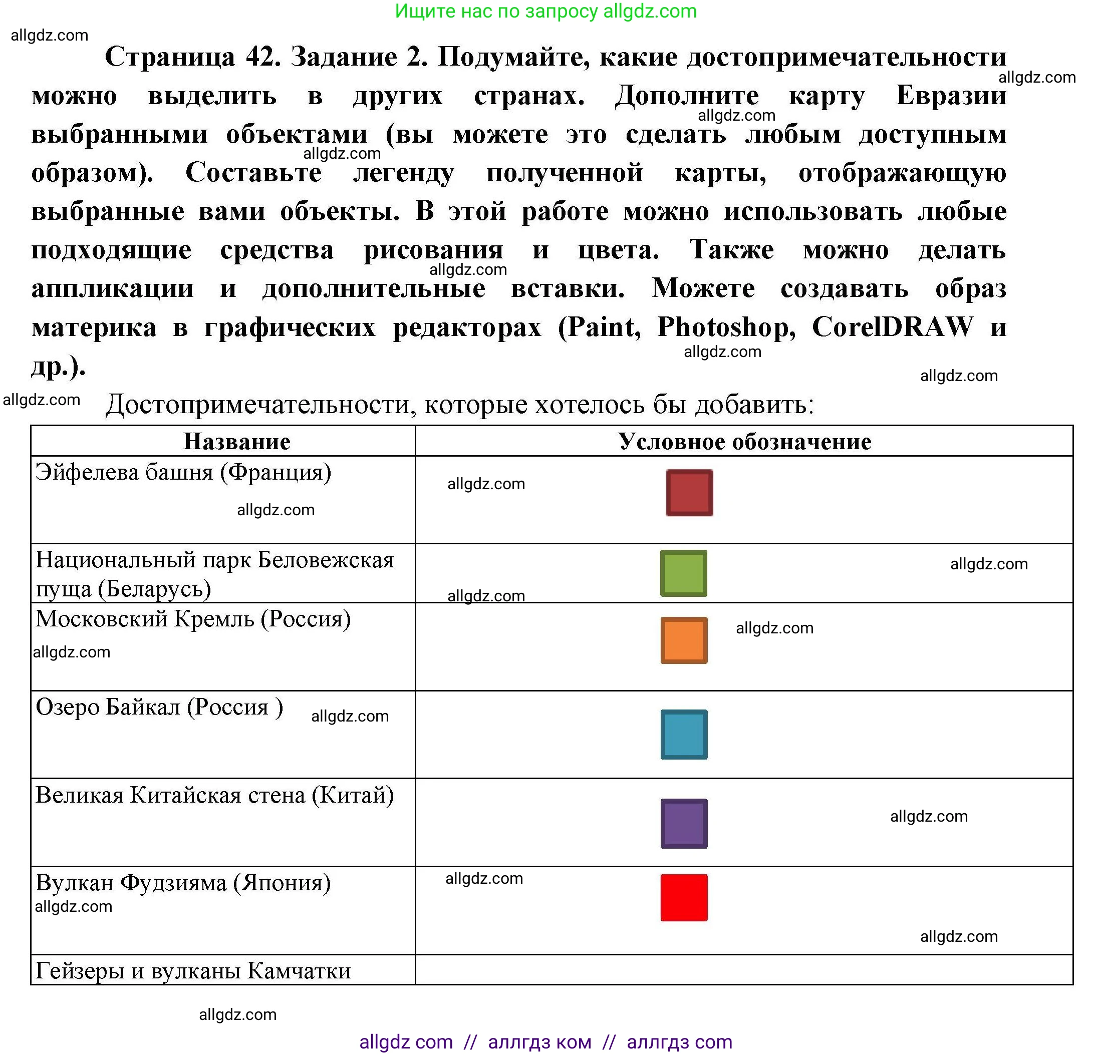 География, 7 класс Практические работы, автор: Дубинина Софья Петровна, издательство Просвещение, Москва, 2023, жёлтого цвета, страница 42, номер 2, Решение