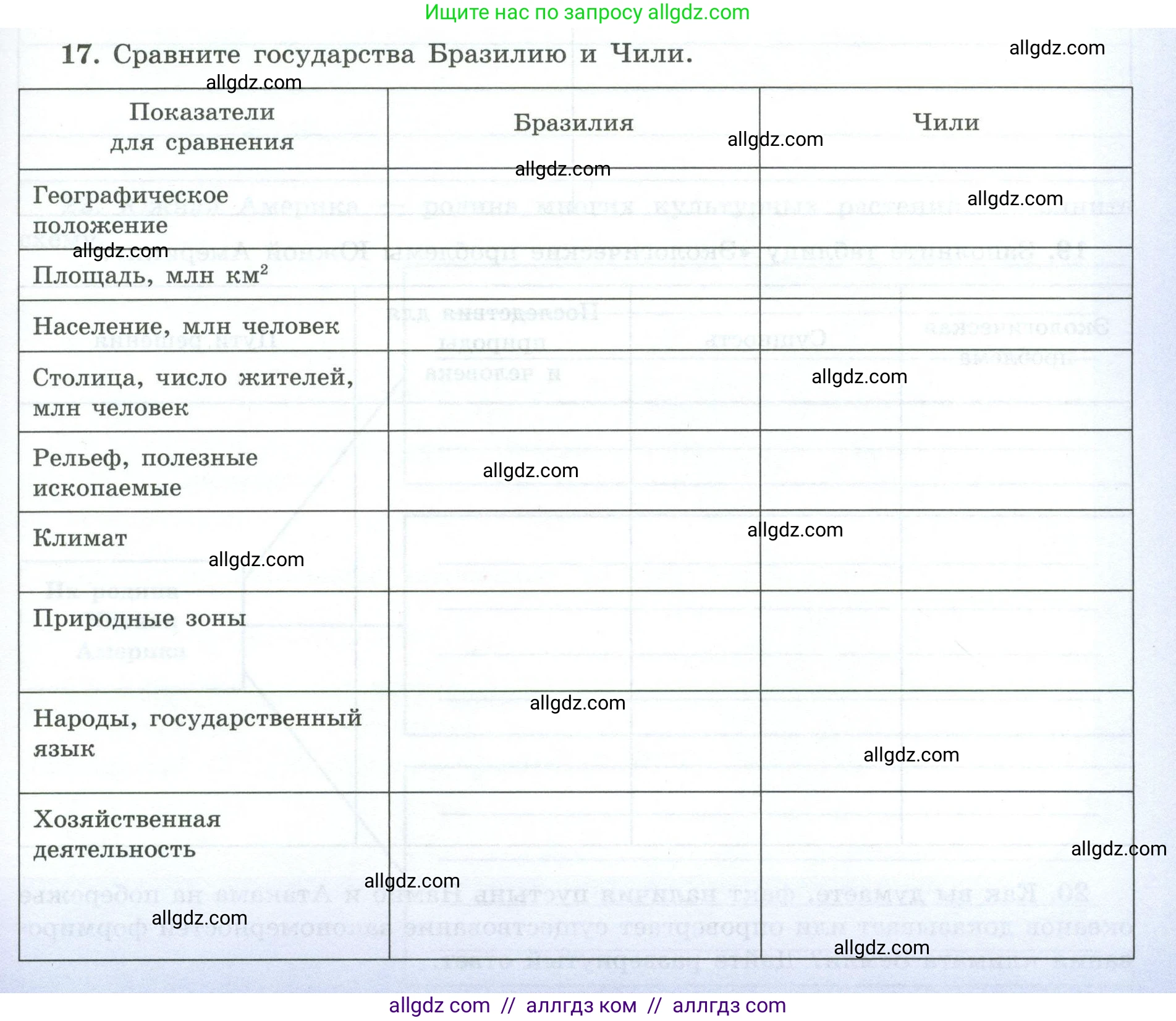 География, 7 класс Мой тренажёр, автор: Николина Вера Викторовна, издательство Просвещение, Москва, 2023, жёлтого цвета, страница 51, номер 17, Условие
