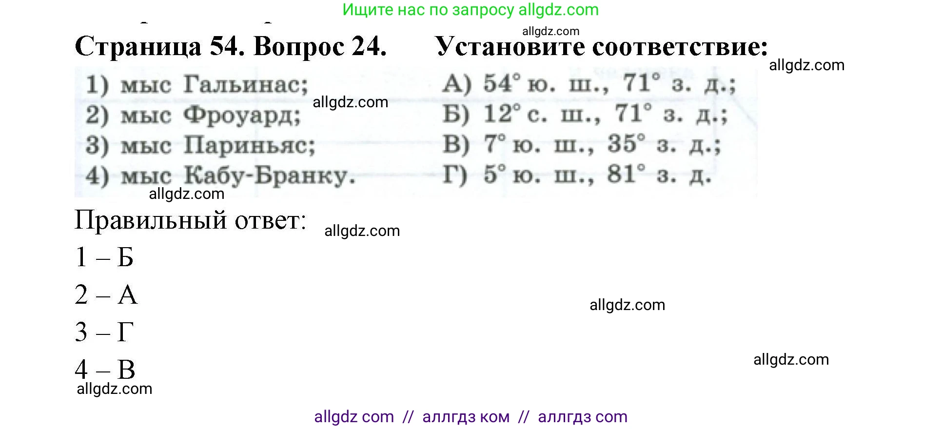 География, 7 класс Мой тренажёр, автор: Николина Вера Викторовна, издательство Просвещение, Москва, 2023, жёлтого цвета, страница 54, номер 24, Решение