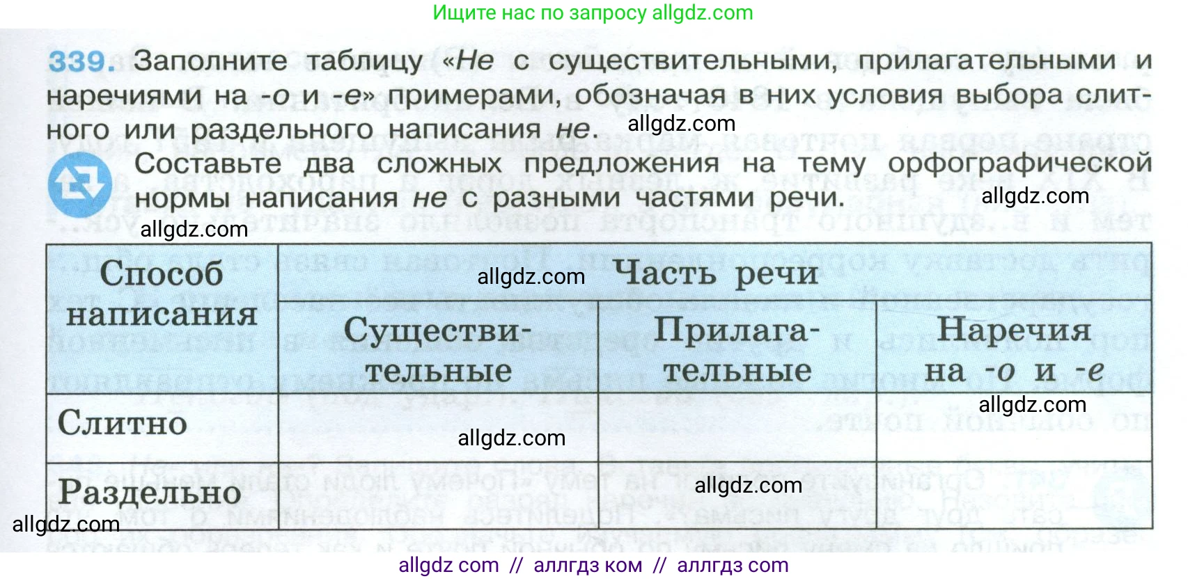 Русский язык, 7 класс Учебник, авторы: Баранов Михаил Трофимович, Ладыженская Таиса Алексеевна, Тростенцова Лидия Александровна, Ладыженская Наталия Вениаминовна, Александрова Ольга Макаровна, Дейкина Алевтина Дмитриевна, Антонова Любовь Геннадиевна, Григорян Лариса Трофимовна, Кулибаба Иван Иванович, издательство Просвещение, Москва, 2023, зелёного цвета, Часть 1, страница 197, номер 339, Условие 2024-2027