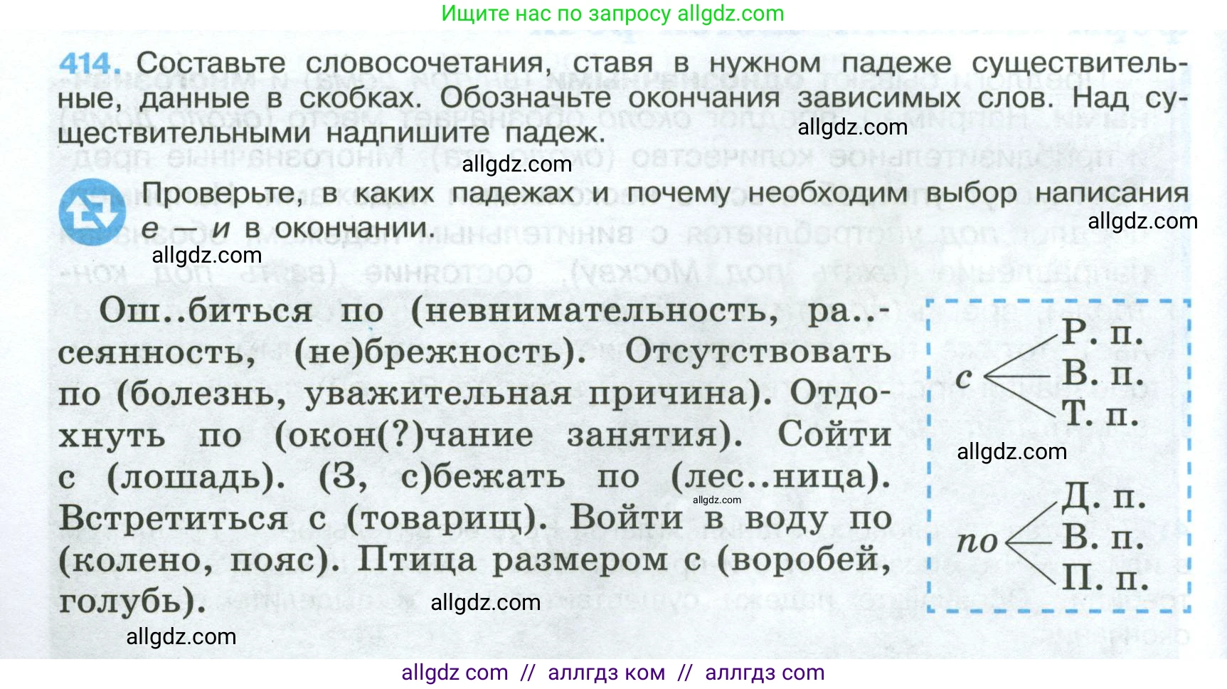 Русский язык, 7 класс Учебник, авторы: Баранов Михаил Трофимович, Ладыженская Таиса Алексеевна, Тростенцова Лидия Александровна, Ладыженская Наталия Вениаминовна, Александрова Ольга Макаровна, Дейкина Алевтина Дмитриевна, Антонова Любовь Геннадиевна, Григорян Лариса Трофимовна, Кулибаба Иван Иванович, издательство Просвещение, Москва, 2023, зелёного цвета, Часть 2, страница 24, номер 414, Условие 2024-2027