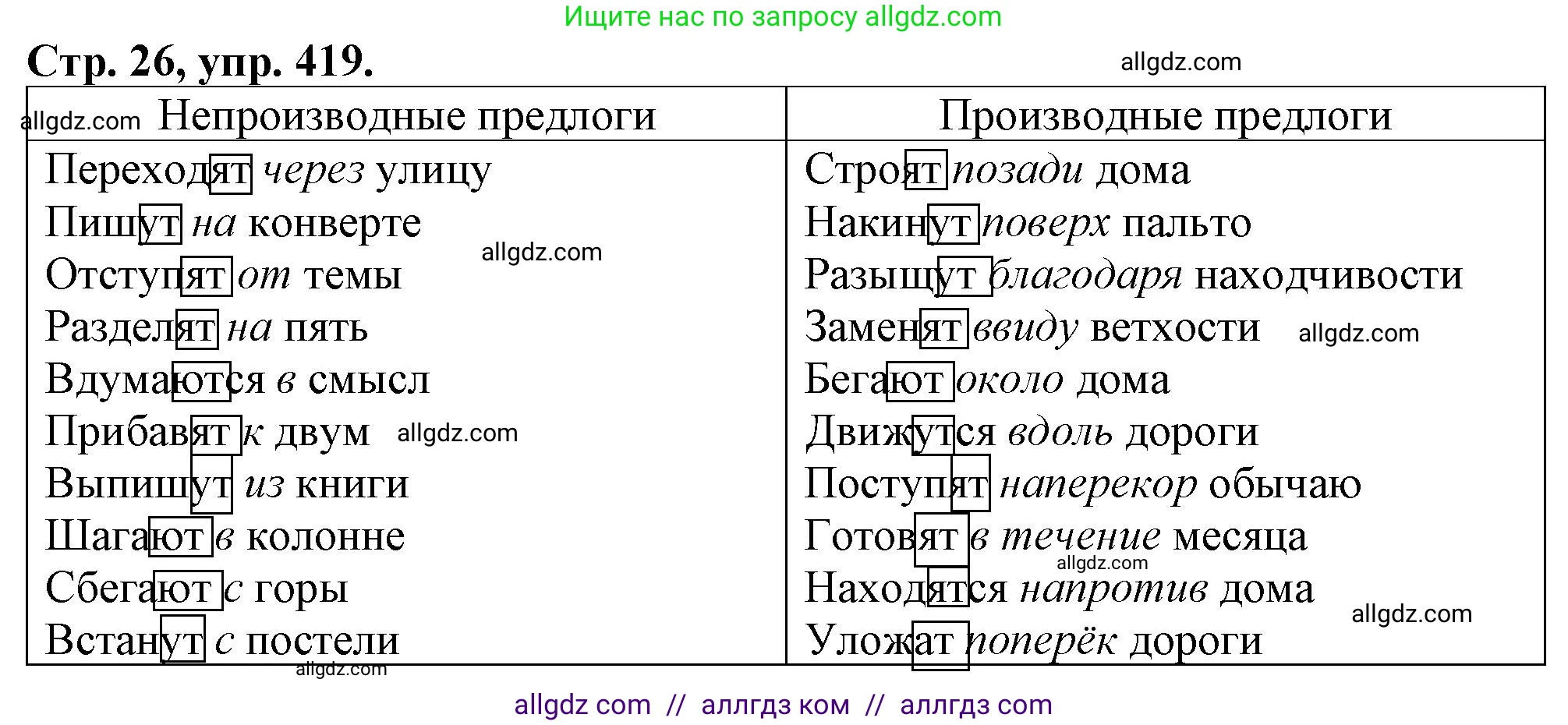 Русский язык, 7 класс Учебник, авторы: Баранов Михаил Трофимович, Ладыженская Таиса Алексеевна, Тростенцова Лидия Александровна, Ладыженская Наталия Вениаминовна, Александрова Ольга Макаровна, Дейкина Алевтина Дмитриевна, Антонова Любовь Геннадиевна, Григорян Лариса Трофимовна, Кулибаба Иван Иванович, издательство Просвещение, Москва, 2023, зелёного цвета, Часть 2, страница 26, номер 419, Решение 1 (2024-2027)