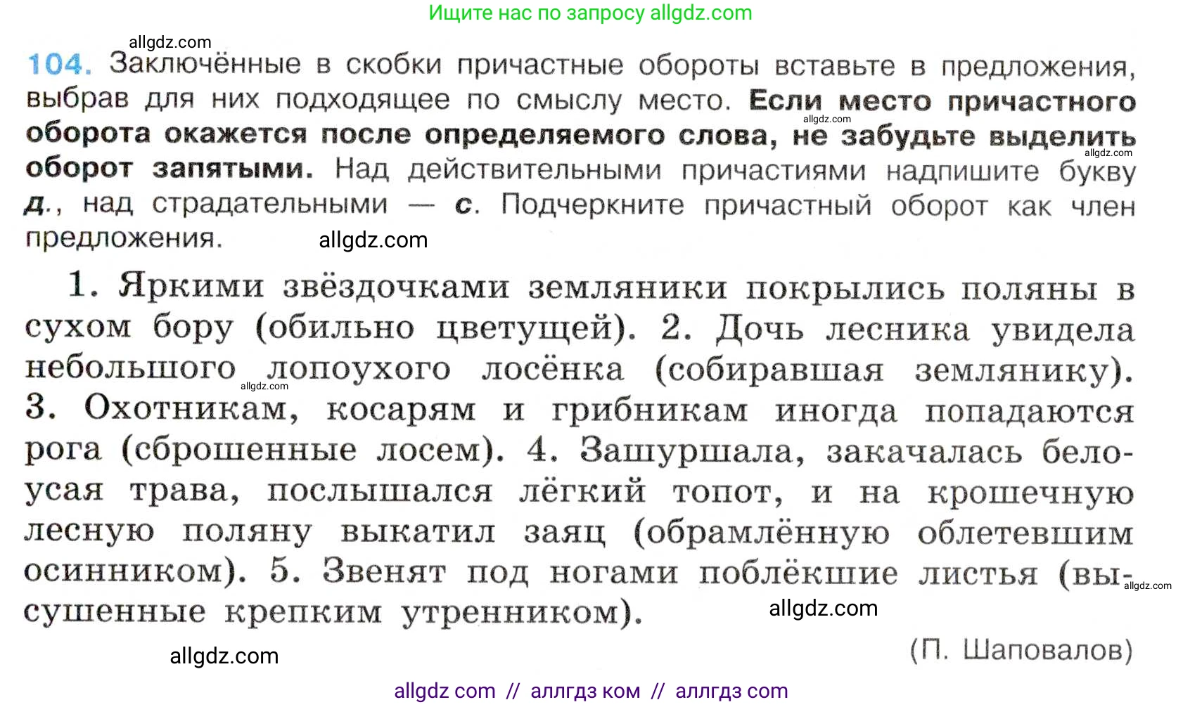Русский язык, 7 класс Учебник, авторы: Баранов Михаил Трофимович, Ладыженская Таиса Алексеевна, Тростенцова Лидия Александровна, Ладыженская Наталия Вениаминовна, Александрова Ольга Макаровна, Дейкина Алевтина Дмитриевна, Антонова Любовь Геннадиевна, Григорян Лариса Трофимовна, Кулибаба Иван Иванович, издательство Просвещение, Москва, 2023, зелёного цвета, Часть 1, страница 65, номер 104, Условие 2019-2022