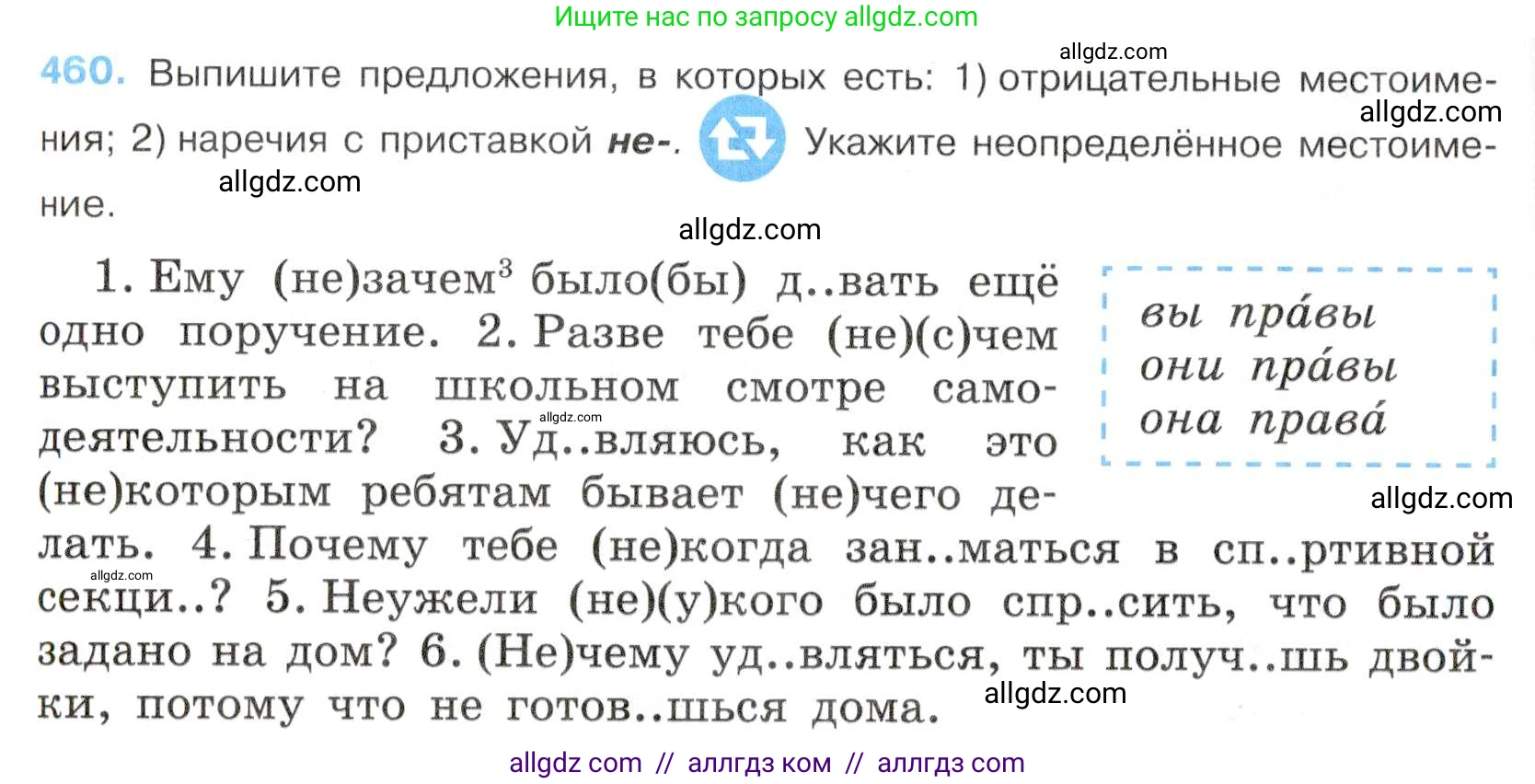 Русский язык, 7 класс Учебник, авторы: Баранов Михаил Трофимович, Ладыженская Таиса Алексеевна, Тростенцова Лидия Александровна, Ладыженская Наталия Вениаминовна, Александрова Ольга Макаровна, Дейкина Алевтина Дмитриевна, Антонова Любовь Геннадиевна, Григорян Лариса Трофимовна, Кулибаба Иван Иванович, издательство Просвещение, Москва, 2023, зелёного цвета, Часть 2, страница 53, номер 460, Условие 2019-2022