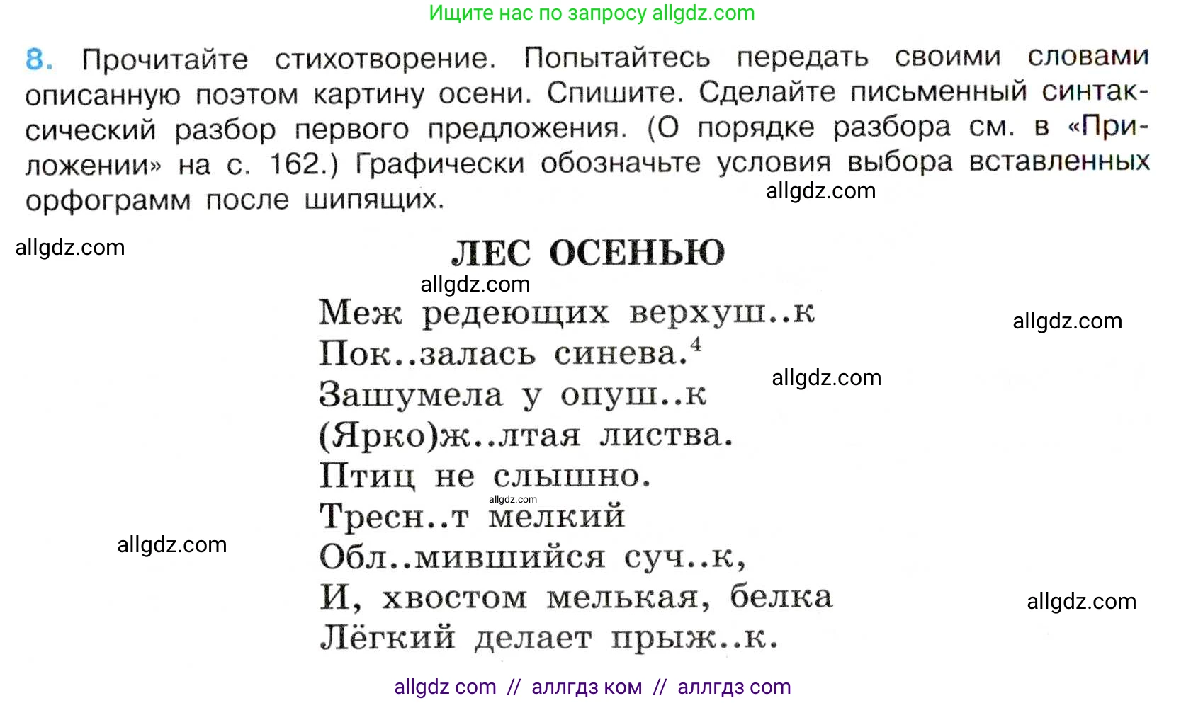 Русский язык, 7 класс Учебник, авторы: Баранов Михаил Трофимович, Ладыженская Таиса Алексеевна, Тростенцова Лидия Александровна, Ладыженская Наталия Вениаминовна, Александрова Ольга Макаровна, Дейкина Алевтина Дмитриевна, Антонова Любовь Геннадиевна, Григорян Лариса Трофимовна, Кулибаба Иван Иванович, издательство Просвещение, Москва, 2023, зелёного цвета, Часть 1, страница 8, номер 8, Условие 2019-2022