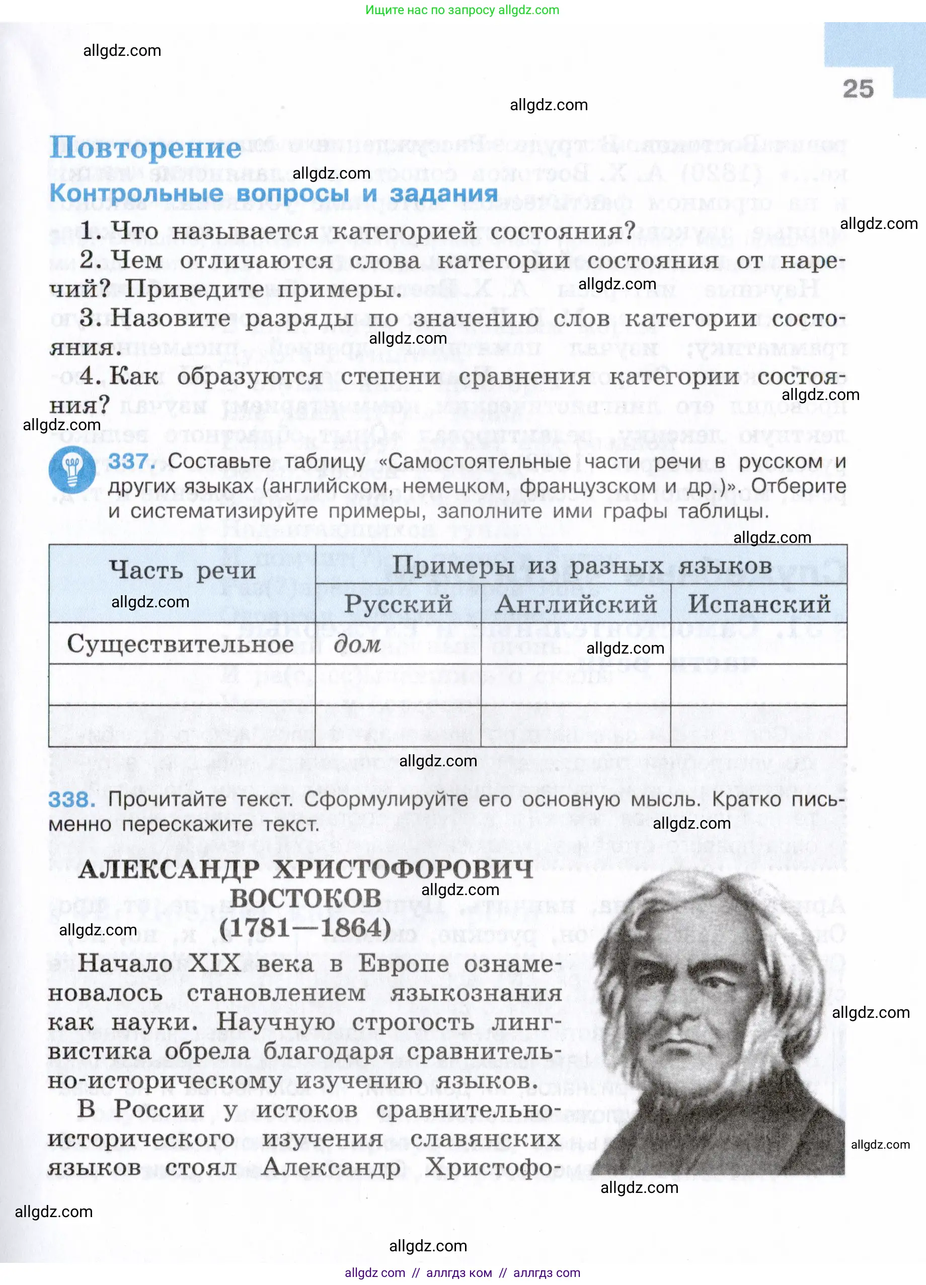 Русский язык, 7 класс Учебник, авторы: Баранов Михаил Трофимович, Ладыженская Таиса Алексеевна, Тростенцова Лидия Александровна, Ладыженская Наталия Вениаминовна, Александрова Ольга Макаровна, Дейкина Алевтина Дмитриевна, Антонова Любовь Геннадиевна, Григорян Лариса Трофимовна, Кулибаба Иван Иванович, издательство Просвещение, Москва, 2023, зелёного цвета, Часть 2, страница 25