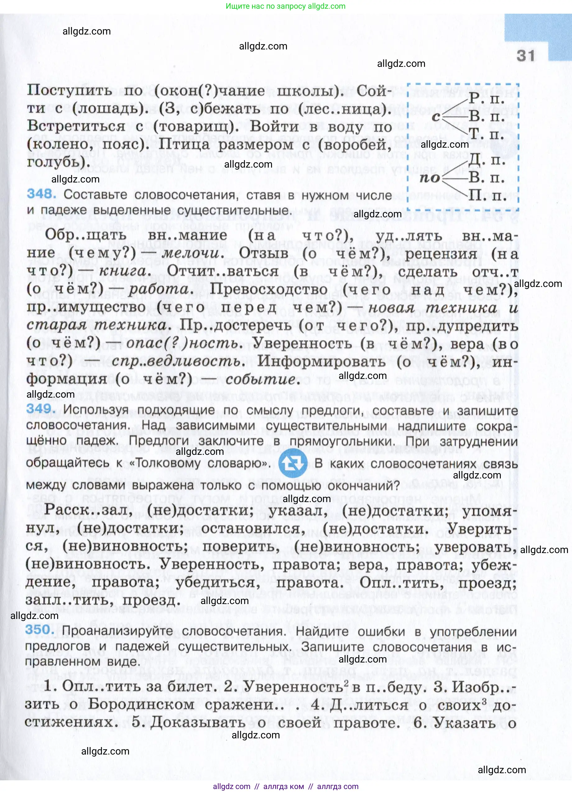 Русский язык, 7 класс Учебник, авторы: Баранов Михаил Трофимович, Ладыженская Таиса Алексеевна, Тростенцова Лидия Александровна, Ладыженская Наталия Вениаминовна, Александрова Ольга Макаровна, Дейкина Алевтина Дмитриевна, Антонова Любовь Геннадиевна, Григорян Лариса Трофимовна, Кулибаба Иван Иванович, издательство Просвещение, Москва, 2023, зелёного цвета, страница 31