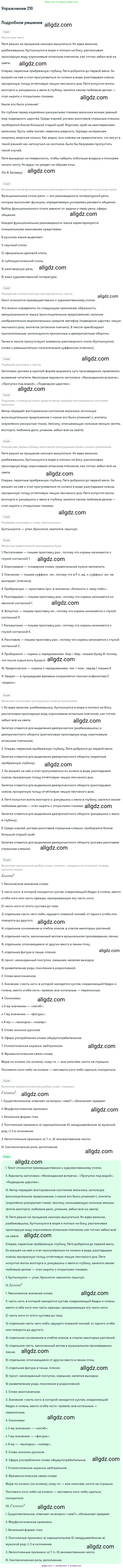 Русский язык, 7 класс Учебник, авторы: Баранов Михаил Трофимович, Ладыженская Таиса Алексеевна, Тростенцова Лидия Александровна, Ладыженская Наталия Вениаминовна, Александрова Ольга Макаровна, Дейкина Алевтина Дмитриевна, Антонова Любовь Геннадиевна, Григорян Лариса Трофимовна, Кулибаба Иван Иванович, издательство Просвещение, Москва, 2023, зелёного цвета, Часть 1, страница 121, номер 210, Решение 2019-2022