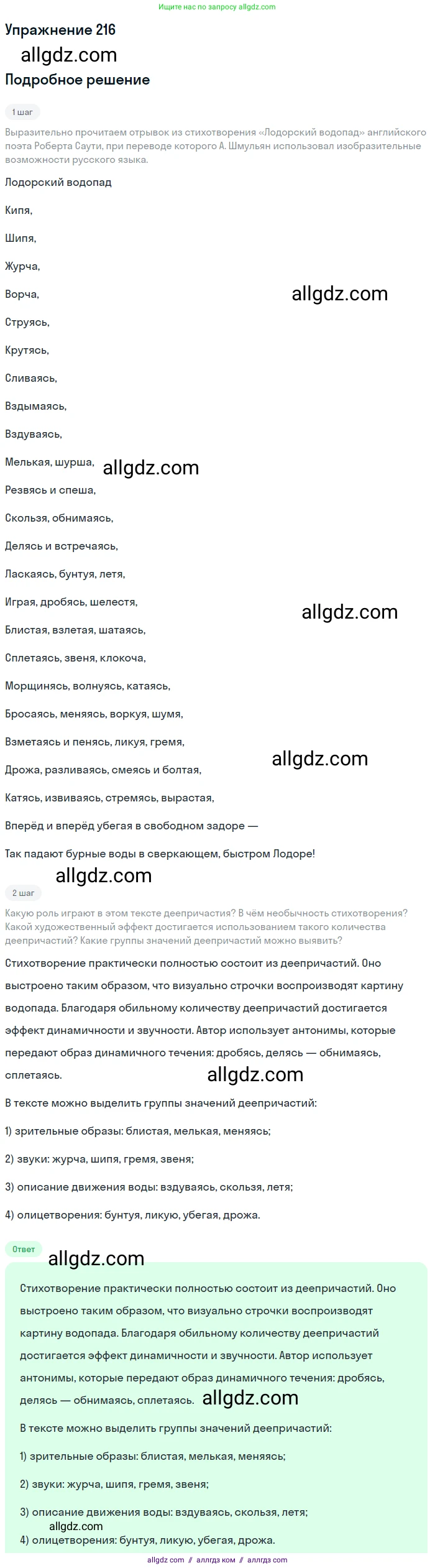 Русский язык, 7 класс Учебник, авторы: Баранов Михаил Трофимович, Ладыженская Таиса Алексеевна, Тростенцова Лидия Александровна, Ладыженская Наталия Вениаминовна, Александрова Ольга Макаровна, Дейкина Алевтина Дмитриевна, Антонова Любовь Геннадиевна, Григорян Лариса Трофимовна, Кулибаба Иван Иванович, издательство Просвещение, Москва, 2023, зелёного цвета, Часть 1, страница 126, номер 216, Решение 2019-2022