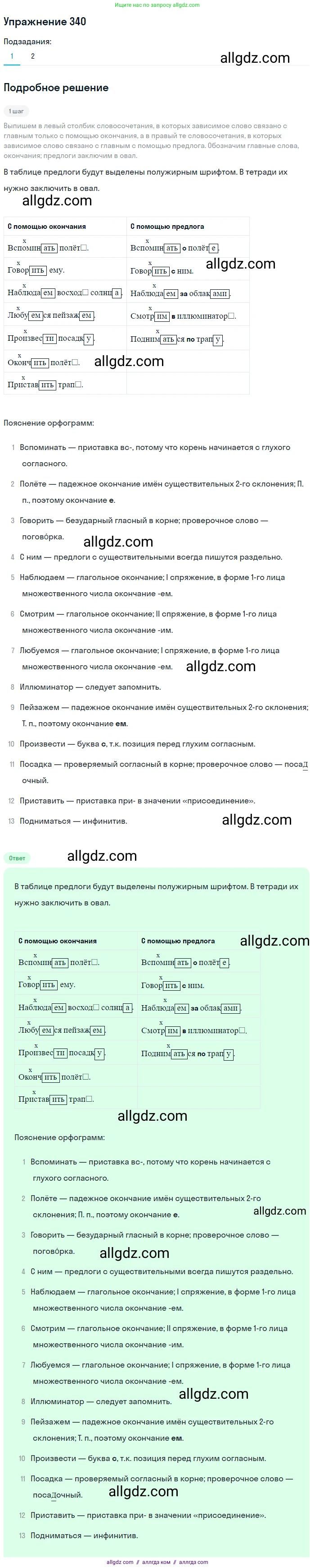 Русский язык, 7 класс Учебник, авторы: Баранов Михаил Трофимович, Ладыженская Таиса Алексеевна, Тростенцова Лидия Александровна, Ладыженская Наталия Вениаминовна, Александрова Ольга Макаровна, Дейкина Алевтина Дмитриевна, Антонова Любовь Геннадиевна, Григорян Лариса Трофимовна, Кулибаба Иван Иванович, издательство Просвещение, Москва, 2023, зелёного цвета, Часть 1, страница 197, номер 340, Решение 2019-2022