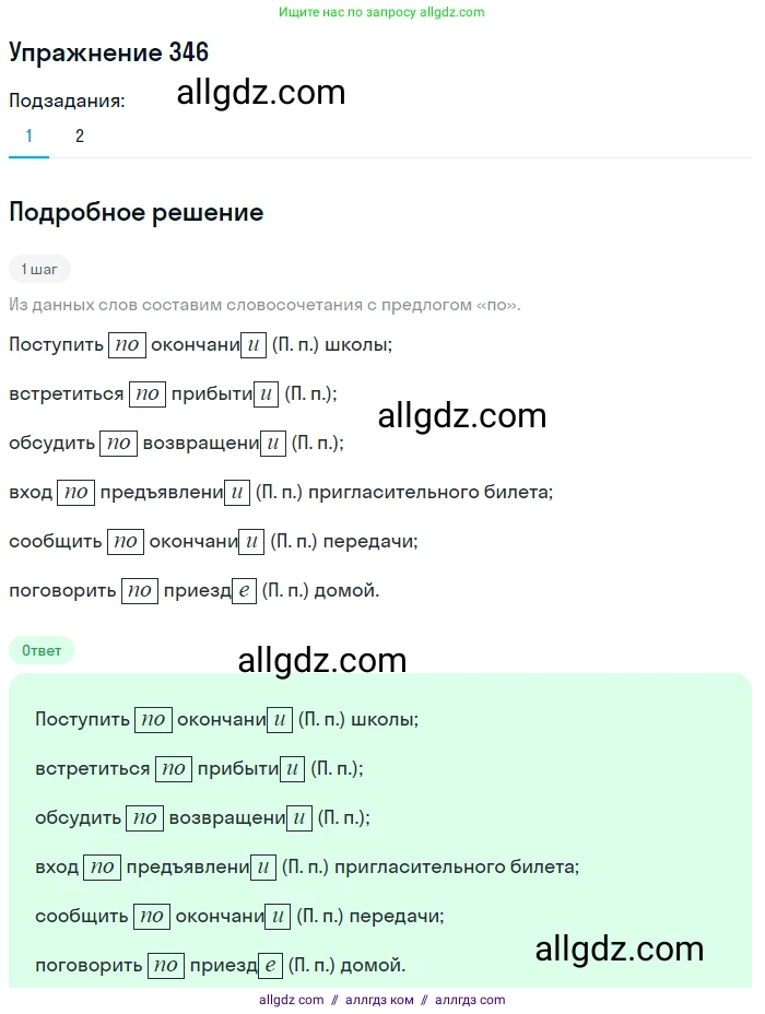 Русский язык, 7 класс Учебник, авторы: Баранов Михаил Трофимович, Ладыженская Таиса Алексеевна, Тростенцова Лидия Александровна, Ладыженская Наталия Вениаминовна, Александрова Ольга Макаровна, Дейкина Алевтина Дмитриевна, Антонова Любовь Геннадиевна, Григорян Лариса Трофимовна, Кулибаба Иван Иванович, издательство Просвещение, Москва, 2023, зелёного цвета, Часть 1, страница 200, номер 346, Решение 2019-2022