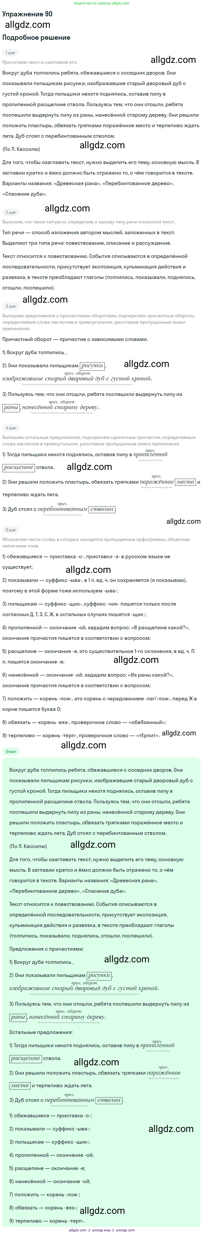 Русский язык, 7 класс Учебник, авторы: Баранов Михаил Трофимович, Ладыженская Таиса Алексеевна, Тростенцова Лидия Александровна, Ладыженская Наталия Вениаминовна, Александрова Ольга Макаровна, Дейкина Алевтина Дмитриевна, Антонова Любовь Геннадиевна, Григорян Лариса Трофимовна, Кулибаба Иван Иванович, издательство Просвещение, Москва, 2023, зелёного цвета, Часть 1, страница 53, номер 90, Решение 2019-2022