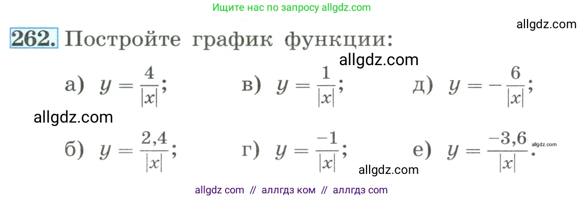 Алгебра, 8 класс Учебник, авторы: Макарычев Юрий Николаевич, Миндюк Нора Григорьевна, Нешков Константин Иванович, Суворова Светлана Борисовна, издательство Просвещение, Москва, 2023, белого цвета, страница 62, номер 262, Условие