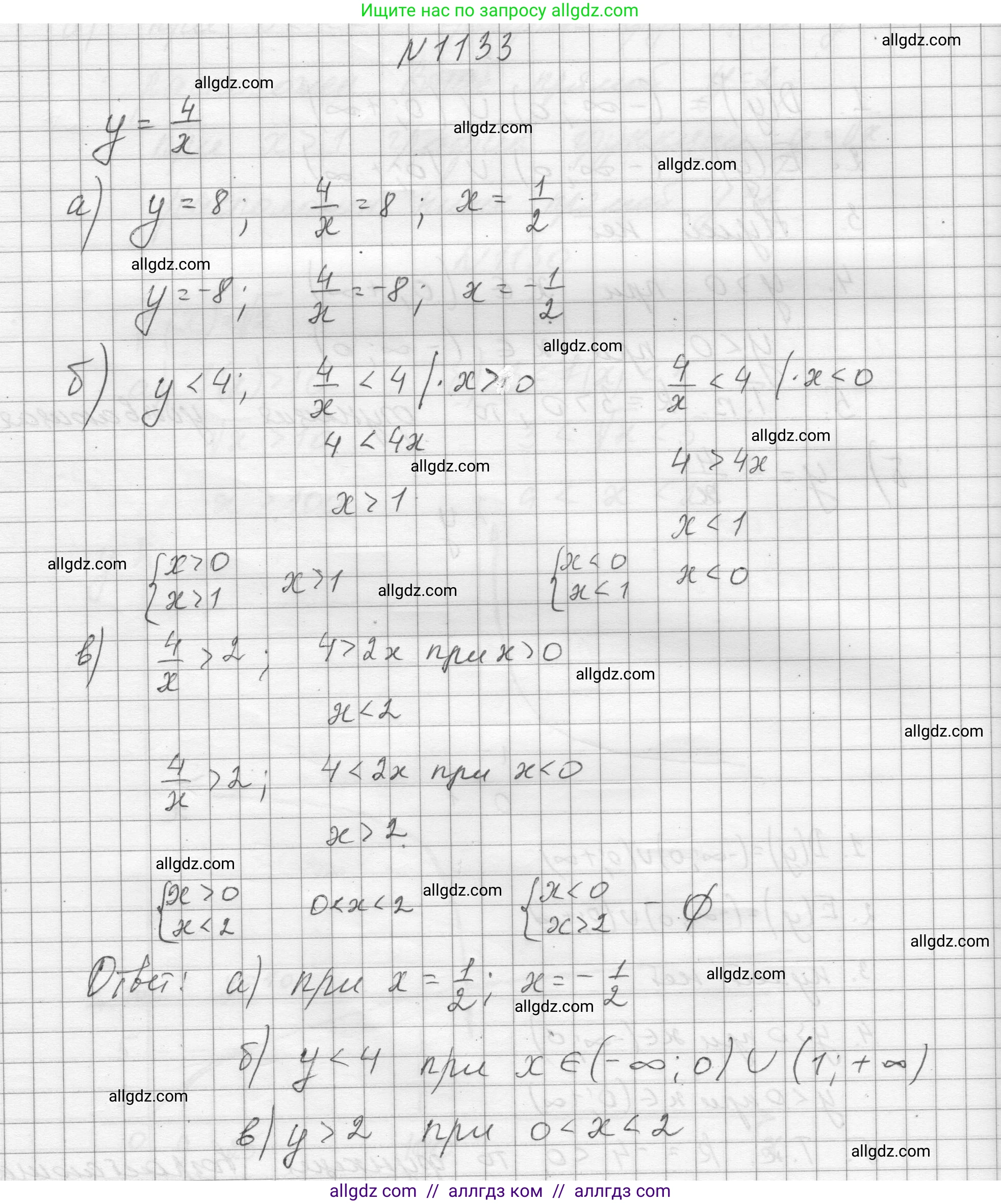 Алгебра, 8 класс Учебник, авторы: Макарычев Юрий Николаевич, Миндюк Нора Григорьевна, Нешков Константин Иванович, Суворова Светлана Борисовна, издательство Просвещение, Москва, 2023, белого цвета, страница 254, номер 1133, Решение