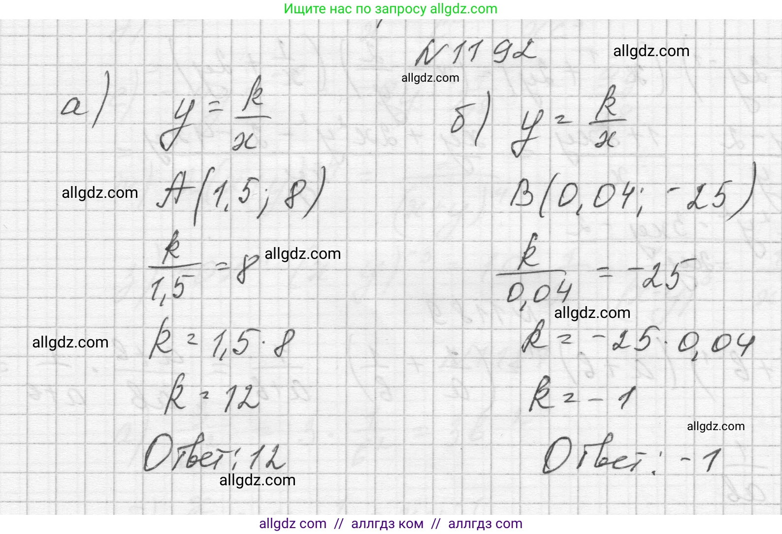 Алгебра, 8 класс Учебник, авторы: Макарычев Юрий Николаевич, Миндюк Нора Григорьевна, Нешков Константин Иванович, Суворова Светлана Борисовна, издательство Просвещение, Москва, 2023, белого цвета, страница 265, номер 1192, Решение