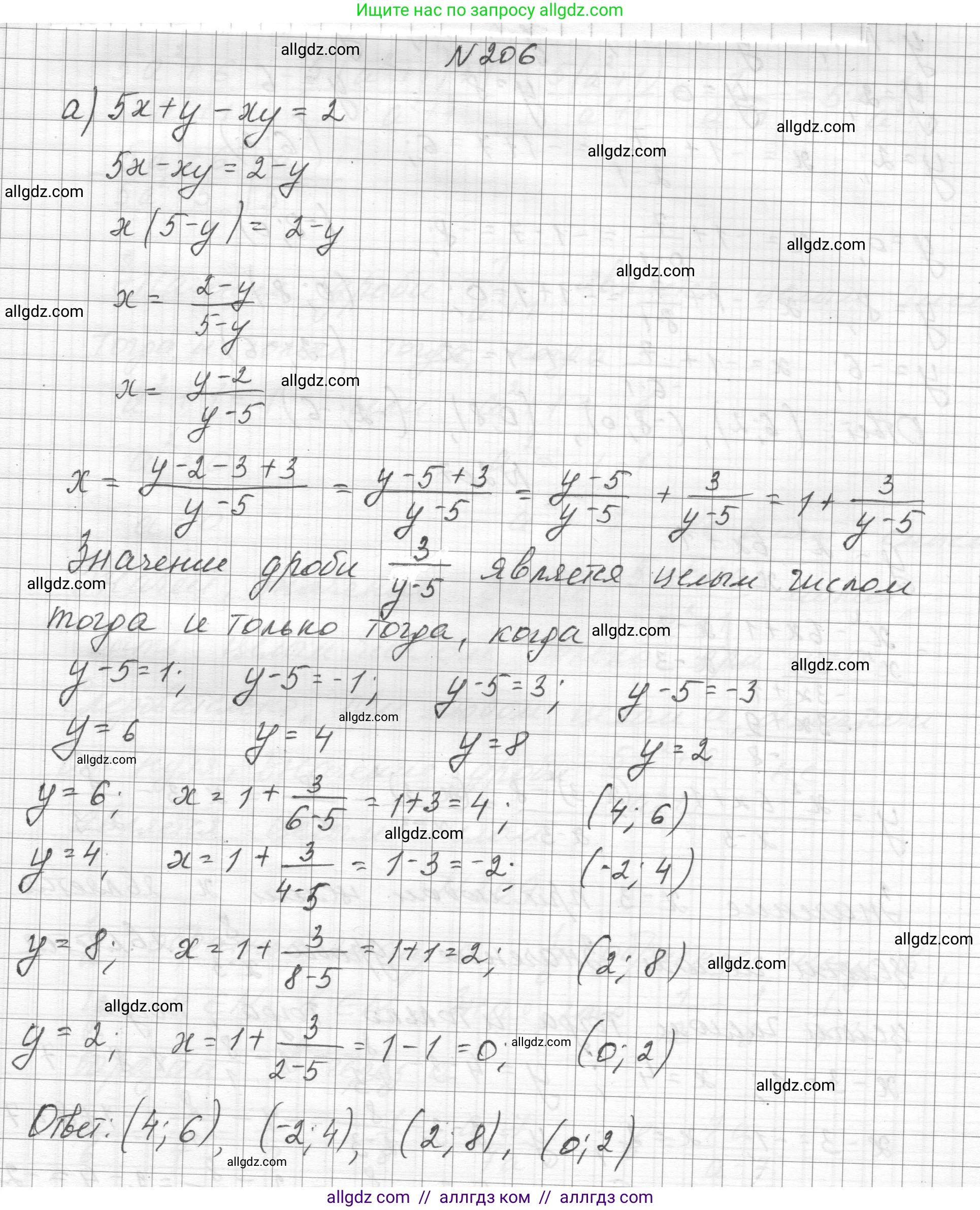 Алгебра, 8 класс Учебник, авторы: Макарычев Юрий Николаевич, Миндюк Нора Григорьевна, Нешков Константин Иванович, Суворова Светлана Борисовна, издательство Просвещение, Москва, 2023, белого цвета, страница 55, номер 206, Решение