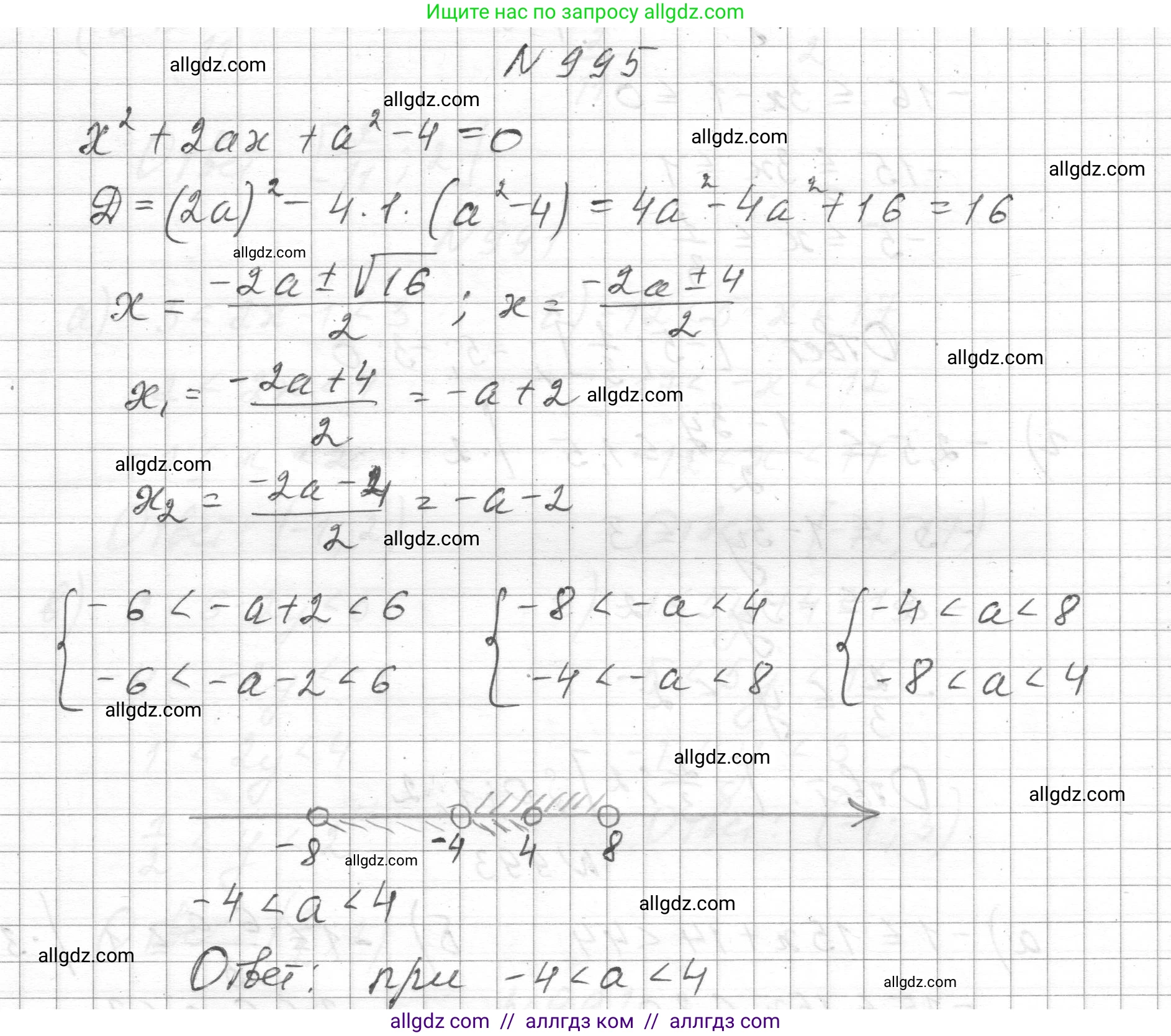 Алгебра, 8 класс Учебник, авторы: Макарычев Юрий Николаевич, Миндюк Нора Григорьевна, Нешков Константин Иванович, Суворова Светлана Борисовна, издательство Просвещение, Москва, 2023, белого цвета, страница 222, номер 995, Решение