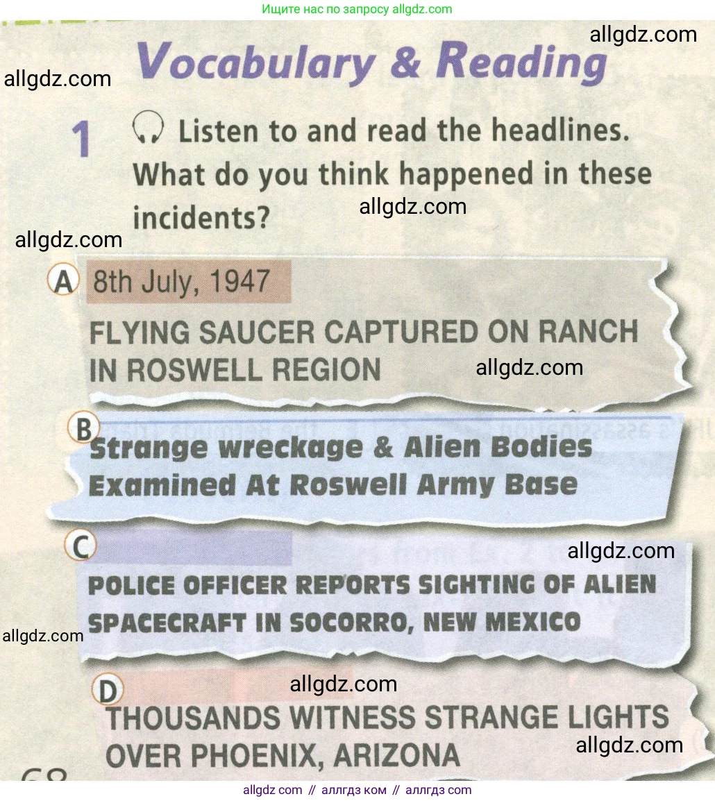 Английский язык (english), 8 класс Учебник (Student's book), авторы: Баранова Ксения Михайловна (Baranova Ksenia), Дули Дженни (Dooley Jenny), Копылова Виктория Викторовна (Kopylova Victoria), Мильруд Радислав Петрович (Millrood Radislav), Эванс Вирджиния (Evans Virginia), издательство Просвещение, Москва, 2023, белого цвета, страница 68, номер 1, Условие 2023-2027