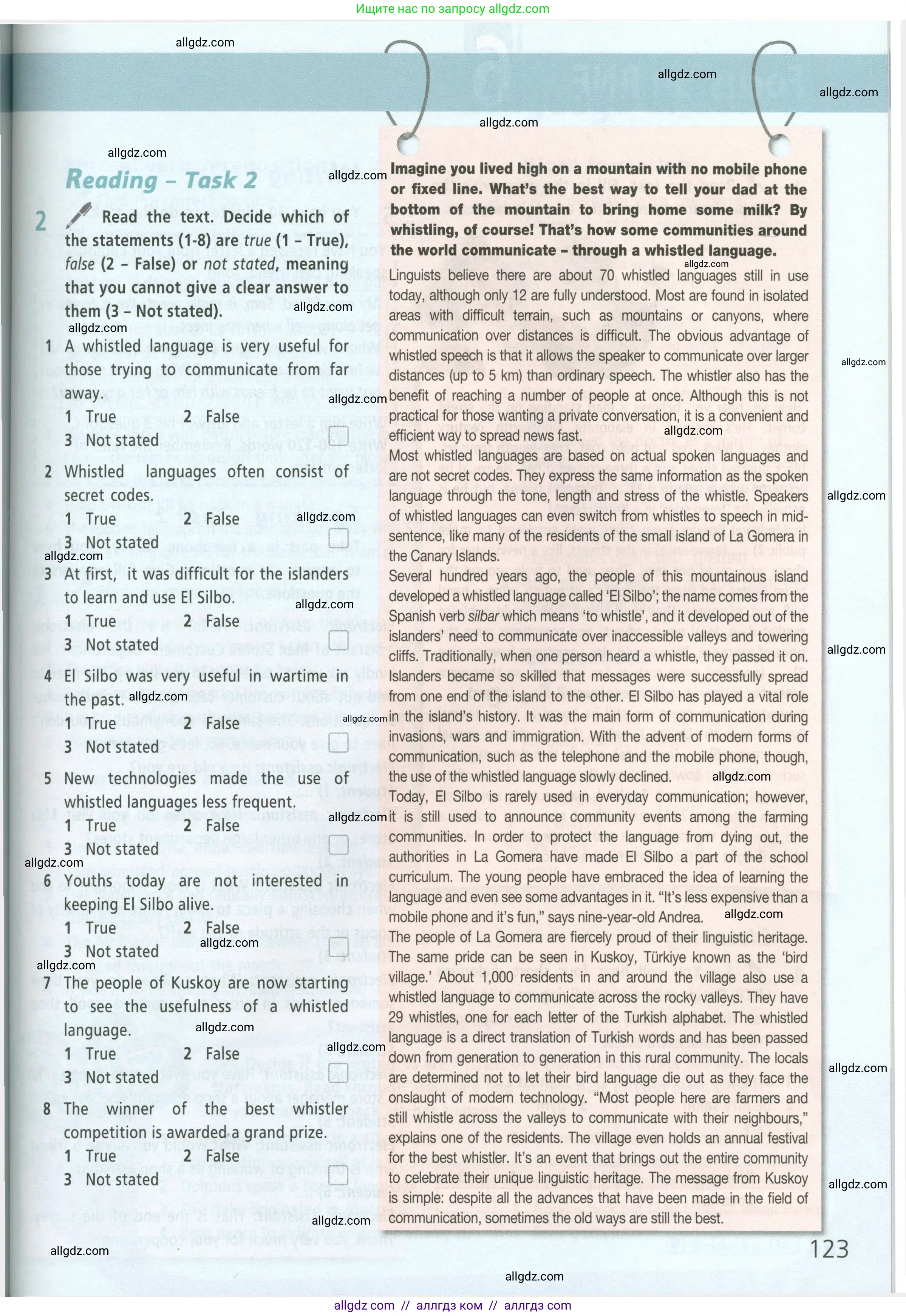 Английский язык (english), 8 класс Учебник (Student's book), авторы: Баранова Ксения Михайловна (Baranova Ksenia), Дули Дженни (Dooley Jenny), Копылова Виктория Викторовна (Kopylova Victoria), Мильруд Радислав Петрович (Millrood Radislav), Эванс Вирджиния (Evans Virginia), издательство Просвещение, Москва, 2023, белого цвета, страница 123