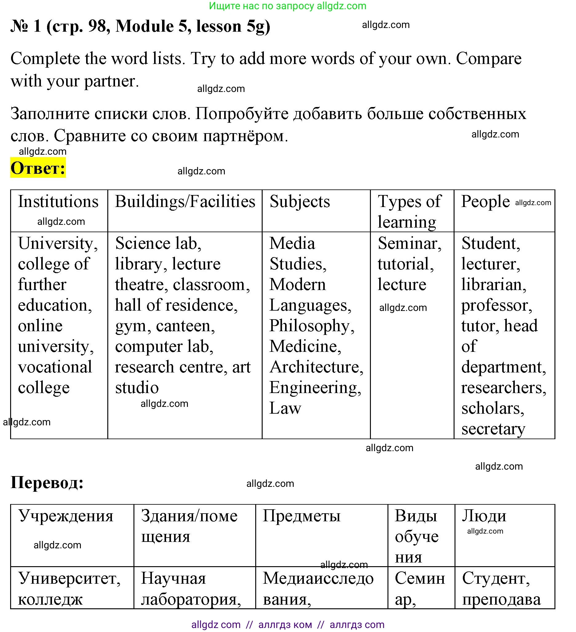 Английский язык (english), 8 класс Учебник (Student's book), авторы: Баранова Ксения Михайловна (Baranova Ksenia), Дули Дженни (Dooley Jenny), Копылова Виктория Викторовна (Kopylova Victoria), Мильруд Радислав Петрович (Millrood Radislav), Эванс Вирджиния (Evans Virginia), издательство Просвещение, Москва, 2023, белого цвета, страница 98, номер 1, Решение 2023-2027