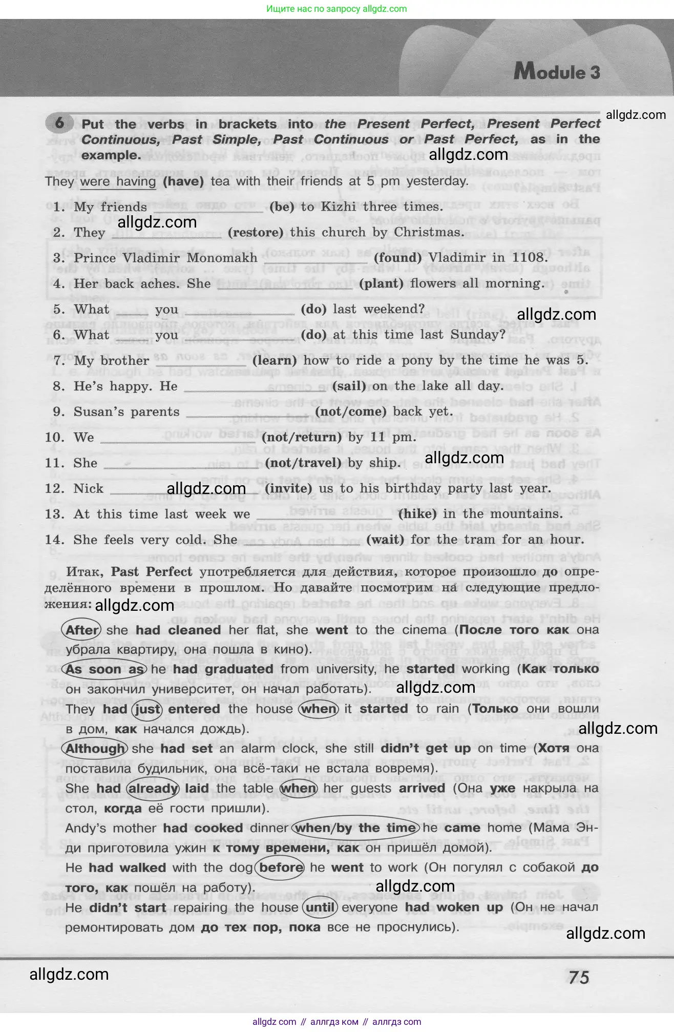 Английский язык (english), 8 класс Грамматический тренажёр, автор: Тимофеева Светлана Леонидовна, издательство Просвещение, Москва, 2024, бирюзового цвета, страница 75